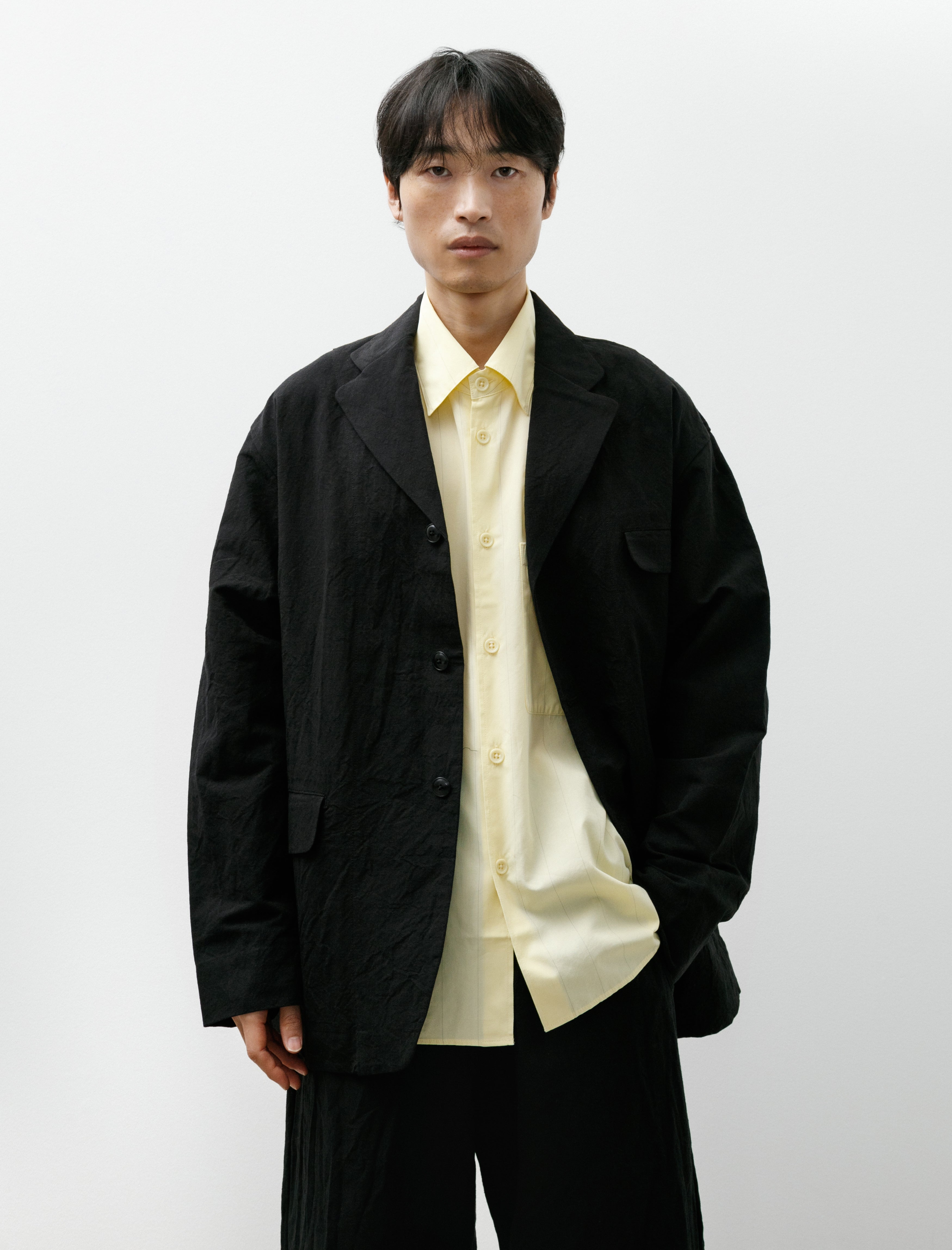 MAN-TLE R20 Y-4 Big Blazer Black Linen