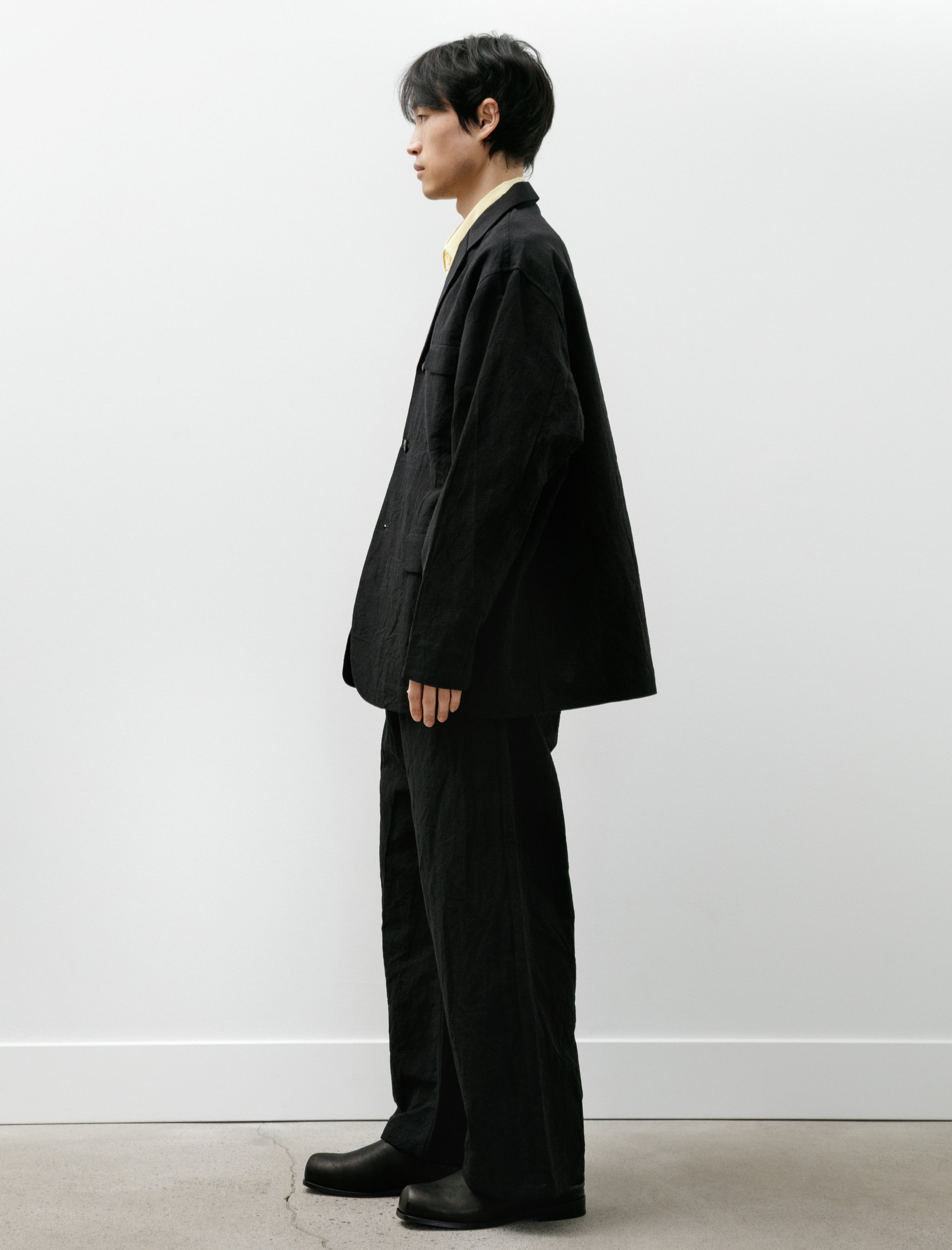 R20 Y-4 Big Blazer Black Linen