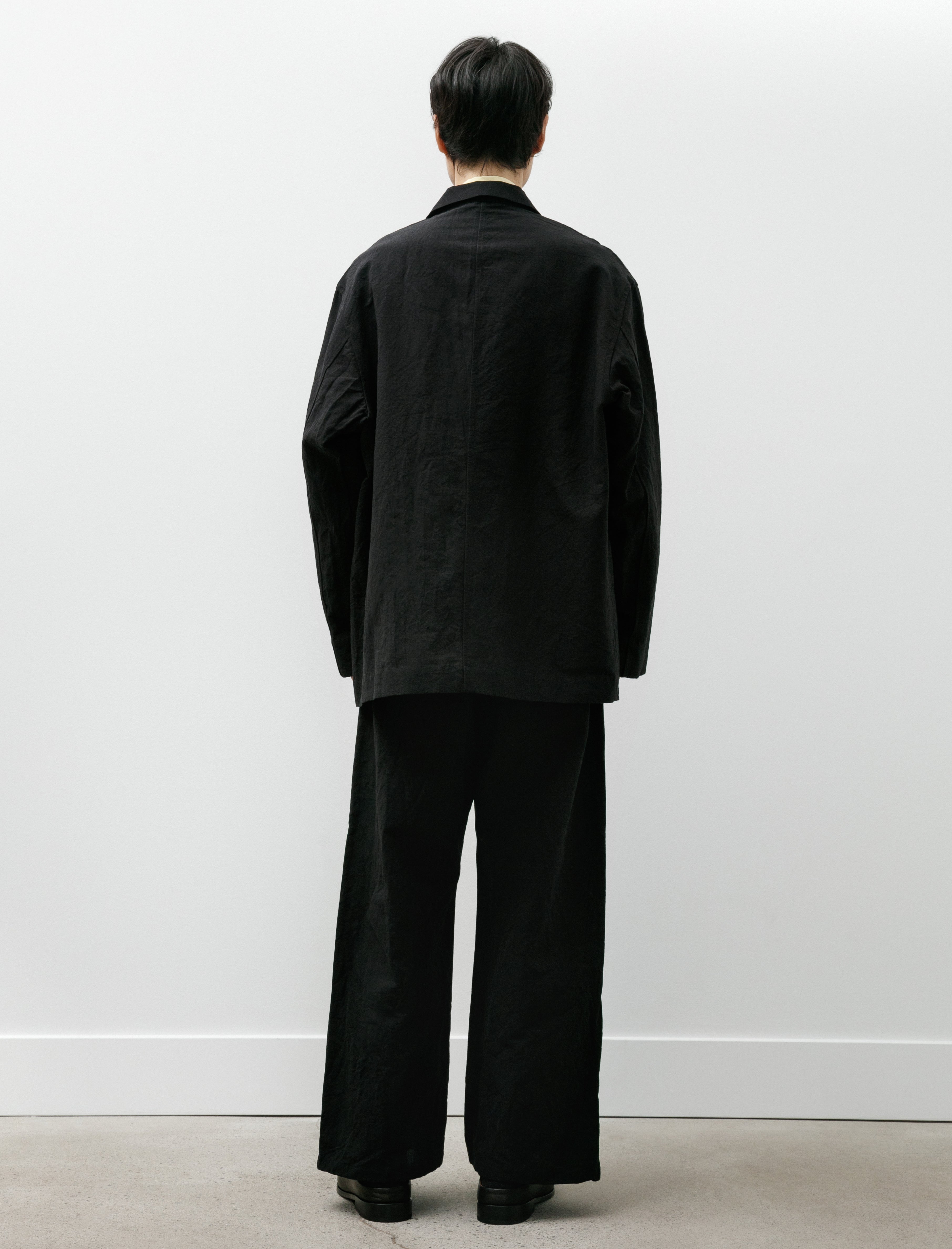 MAN-TLE R20 Pants-5 Solid Pants Black Linen