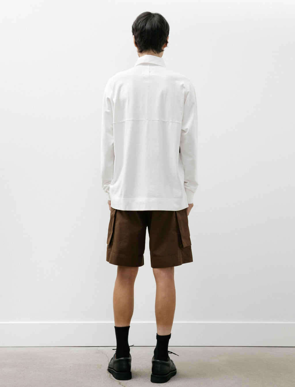 Margaret Howell MHL Cargo Pocket Shorts Cotton Nylon Poplin Earth