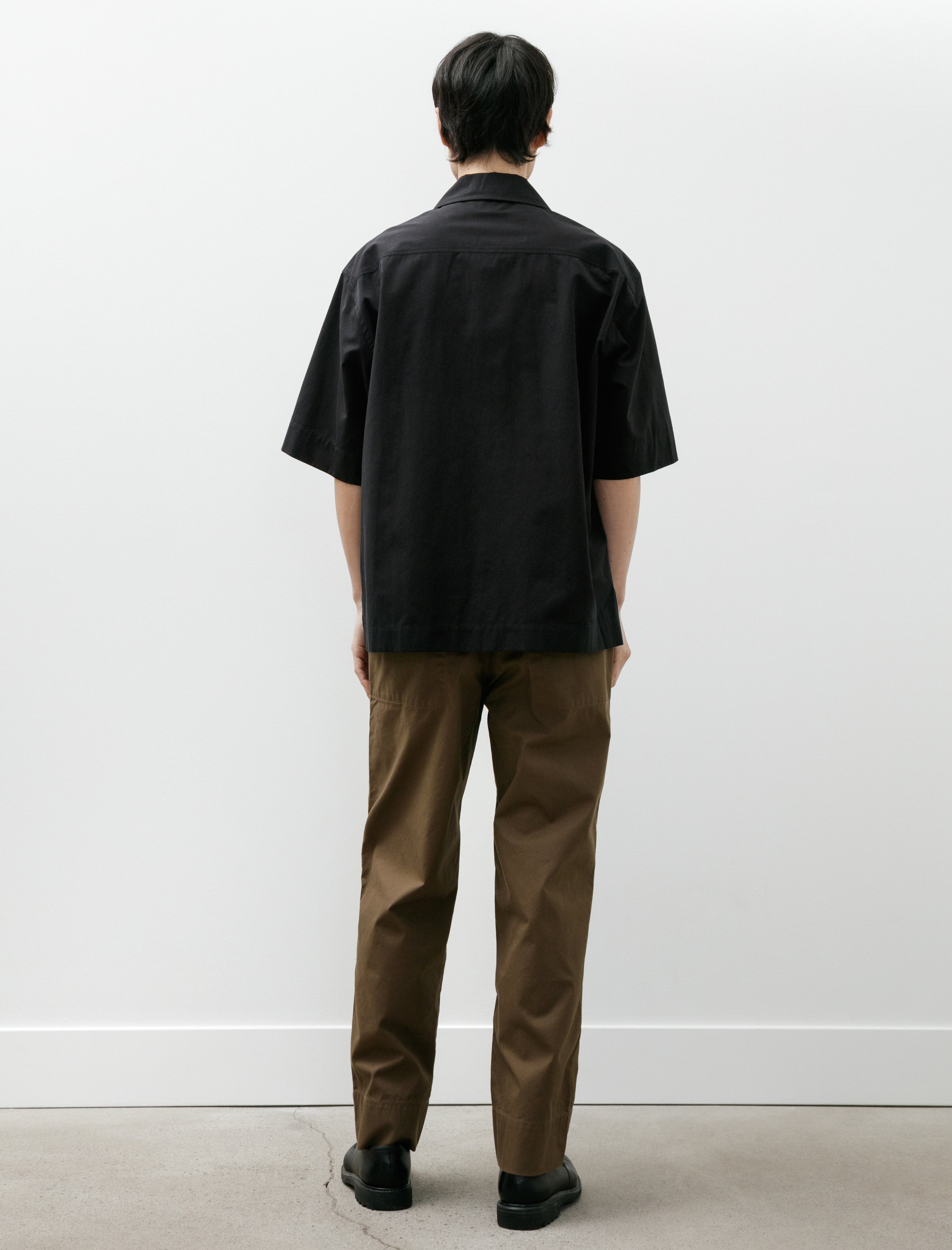 Margaret Howell Revere Collar Shirt Cotton Blend Shirting Black