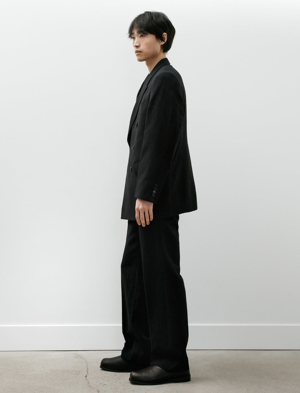 パンツ AURALEE WOOL COTTON LINEN OX DRAWSTRING Auralee Wool Cotton Linen Ox Drawstring Pants Black – Neighbour