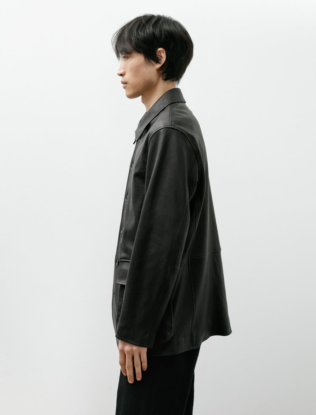 【デュオ】TEXTURED LAMB LEATHER BLOUSON 4 Auralee Textured Lamb Leather Blouson Black – Neighbour