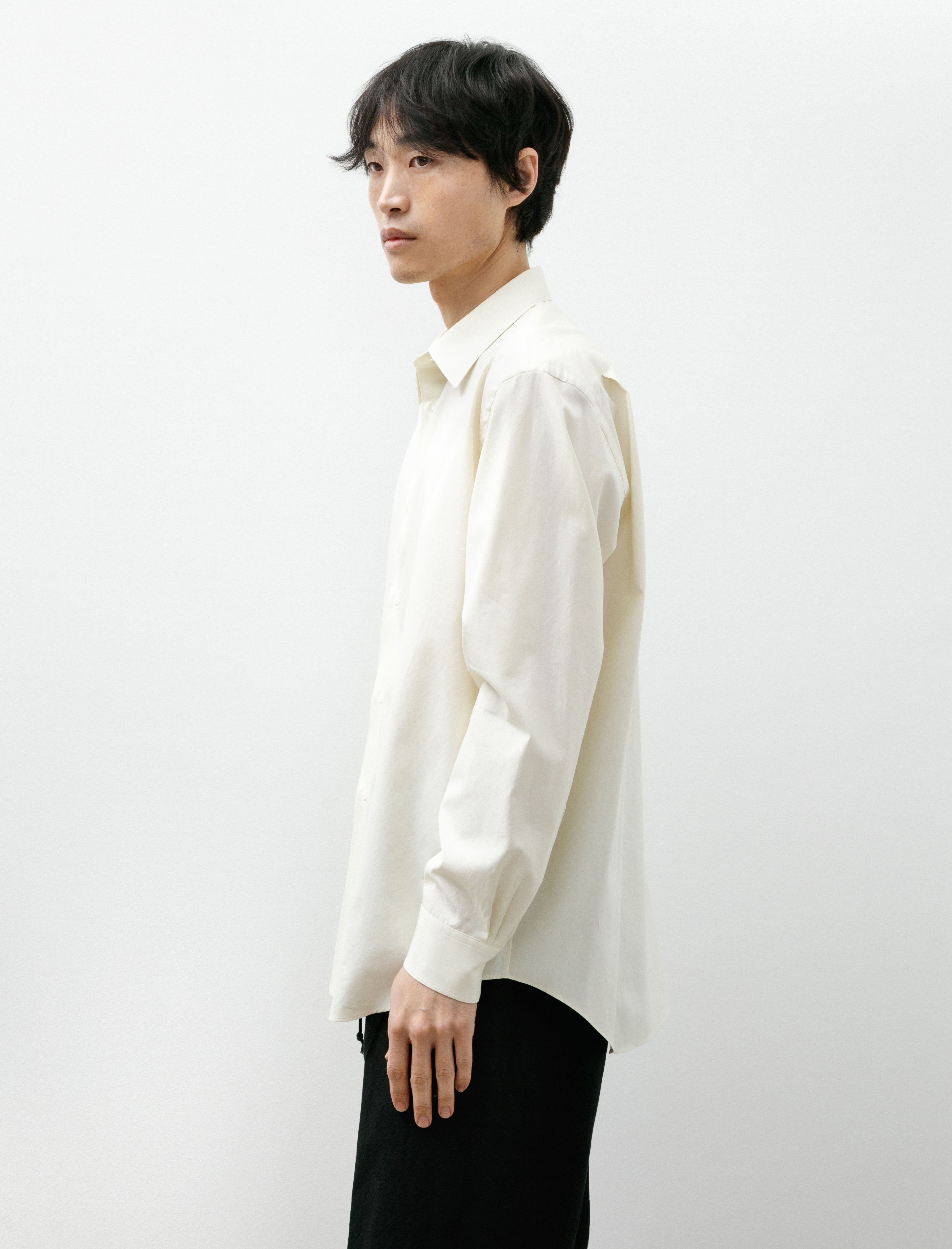 Auralee Washed Finx Twill Shirt Vanilla