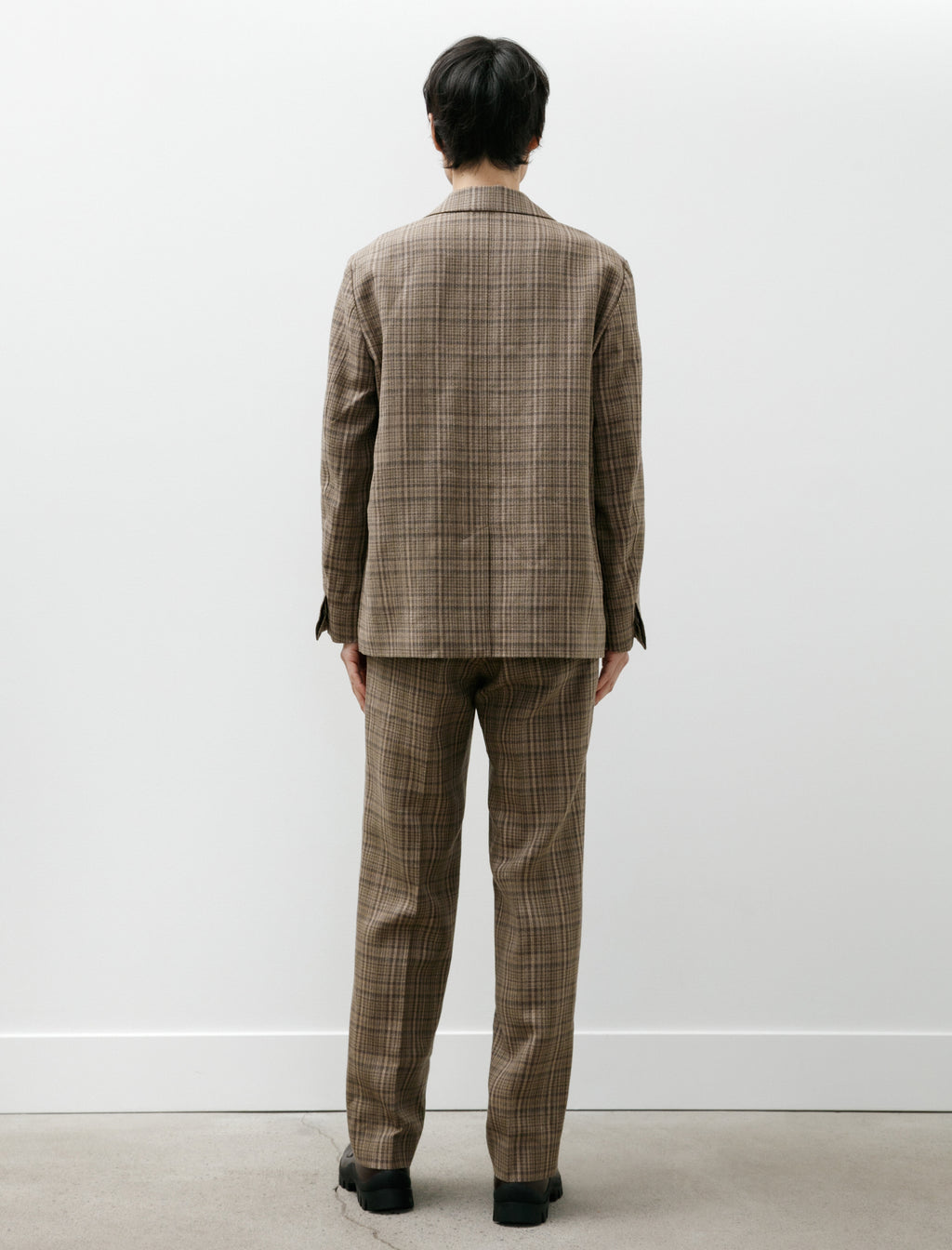 AURALEE SILK LINEN NEP CHECK SLACKS サイズ3 Auralee Silk Linen Nep Slacks Dark Brown Check – Neighbour