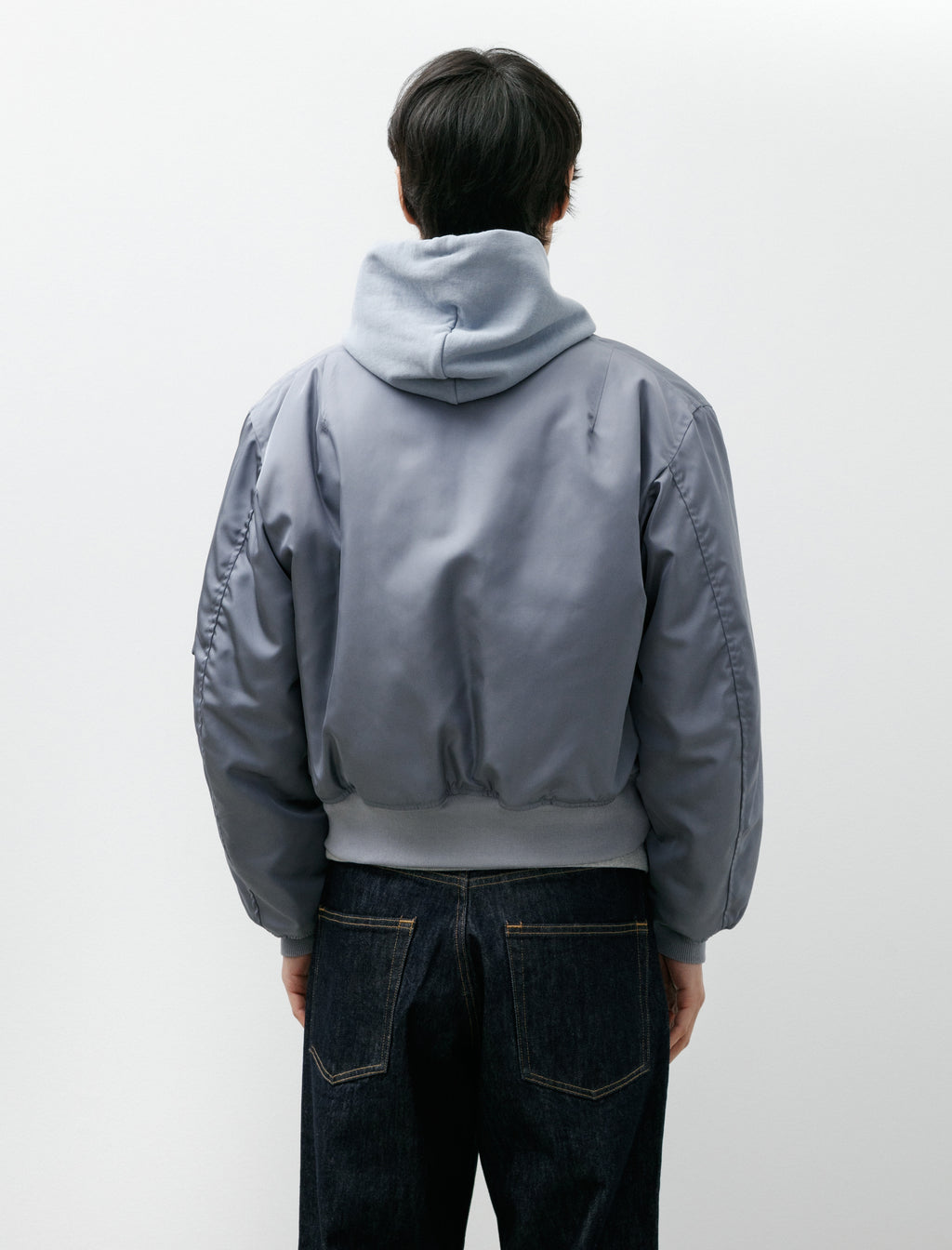 Auralee High Density Silk Twill Flight Jacket Blue Grey – Neighbour