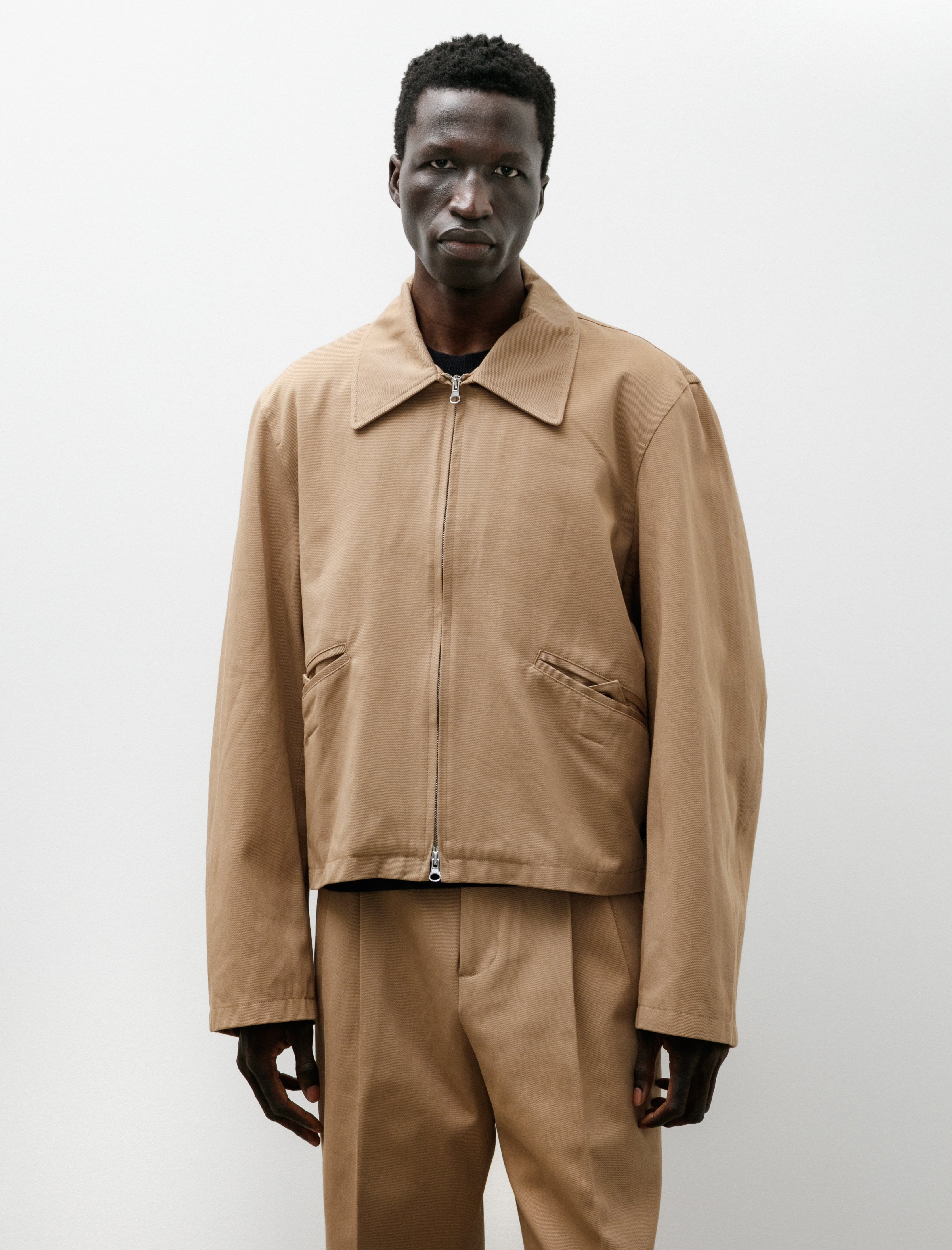 Salon C.Lundman Sculptoral Blouson Cotton Crepe Twill Camel