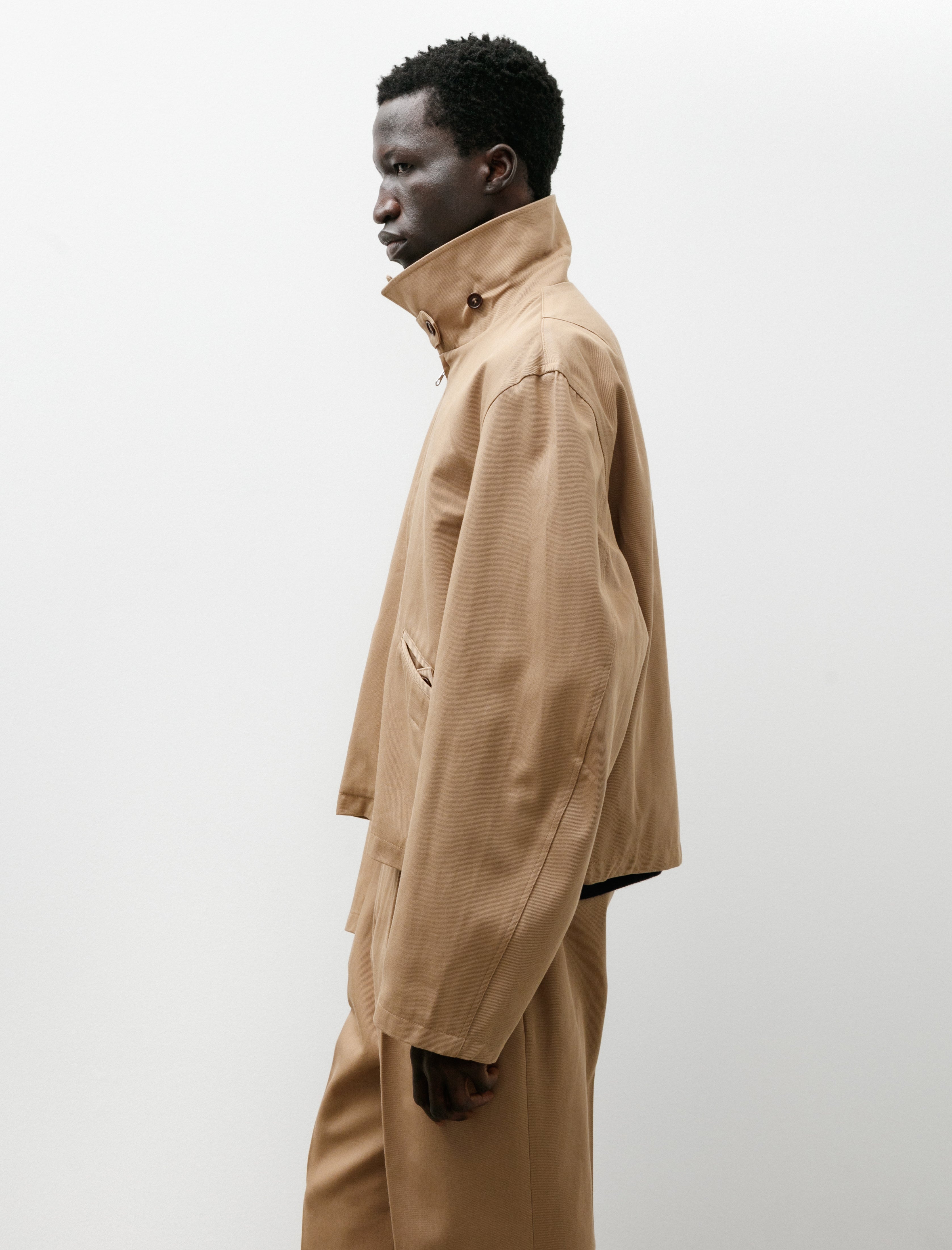 Salon C.Lundman Sculptoral Blouson Cotton Crepe Twill Camel