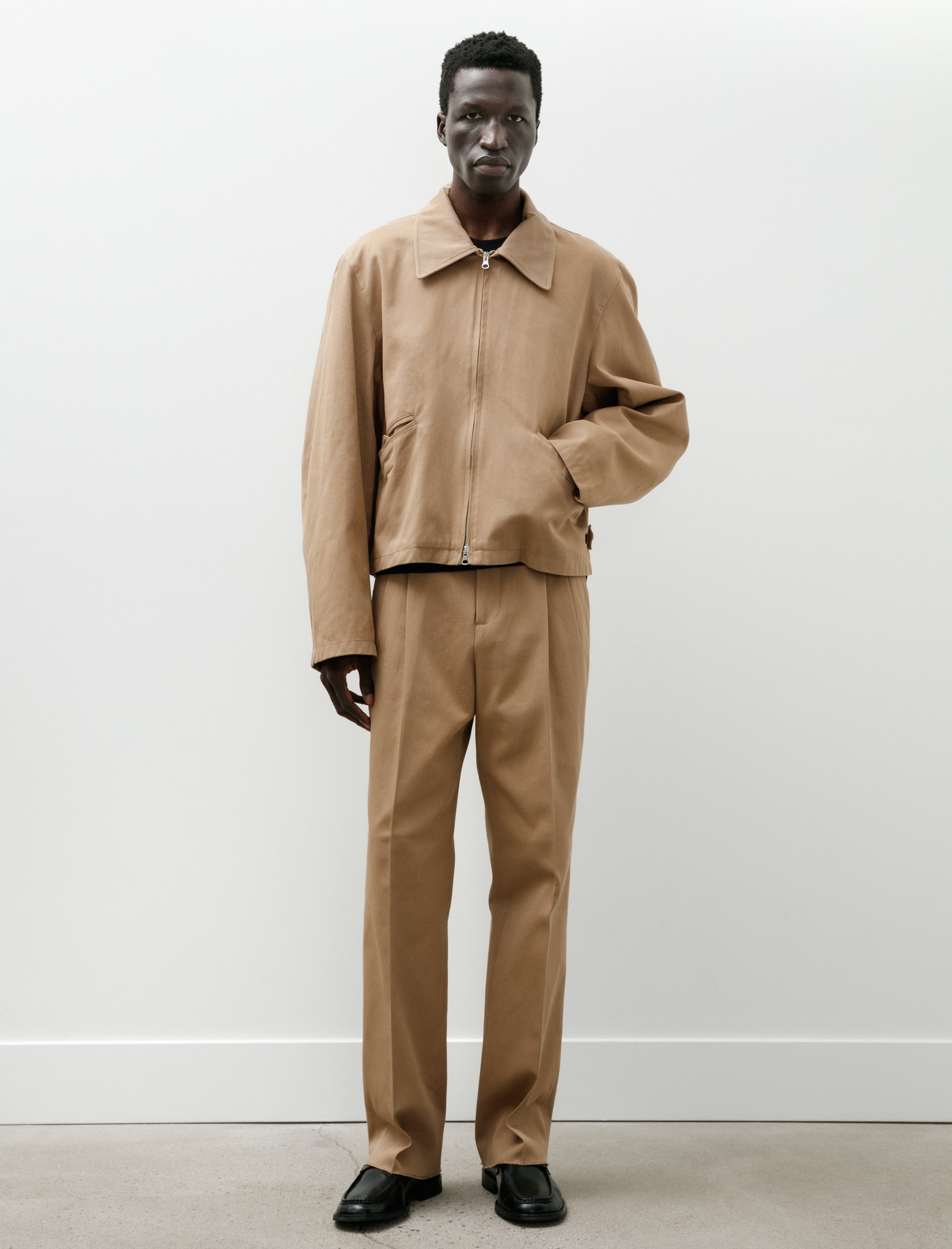 Salon C.Lundman Sculptoral Blouson Cotton Crepe Twill Camel