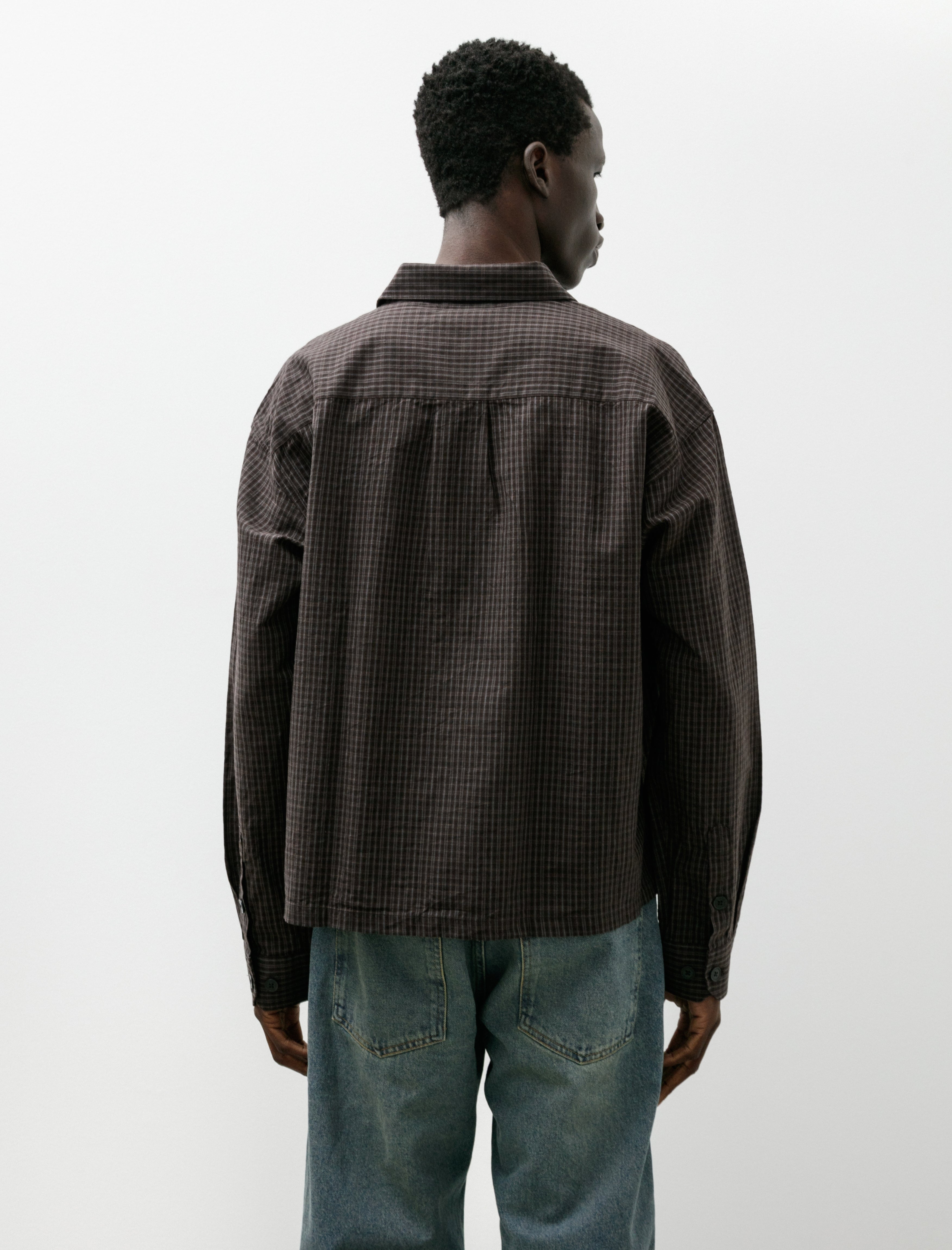 mfpen Priority Shirt Dark Linen Check