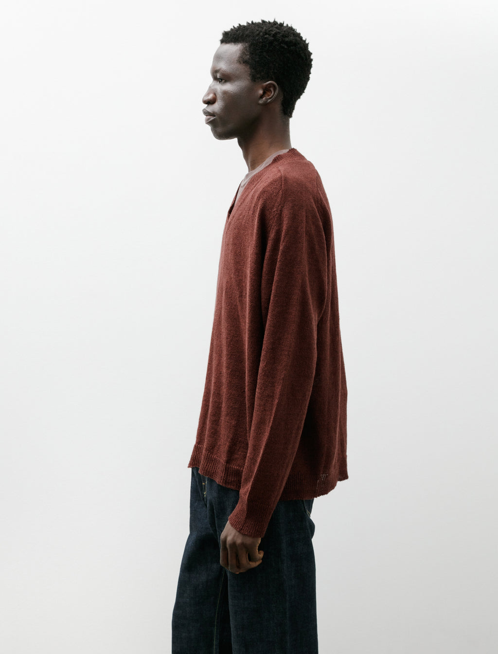 Our Legacy Rue V-Neck Cabernet Cyclone Linen – Neighbour