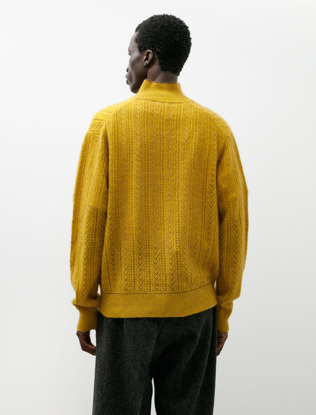 Maatee & Sons Mohair Cashmere Button Polo Sweater Yellow – Neighbour