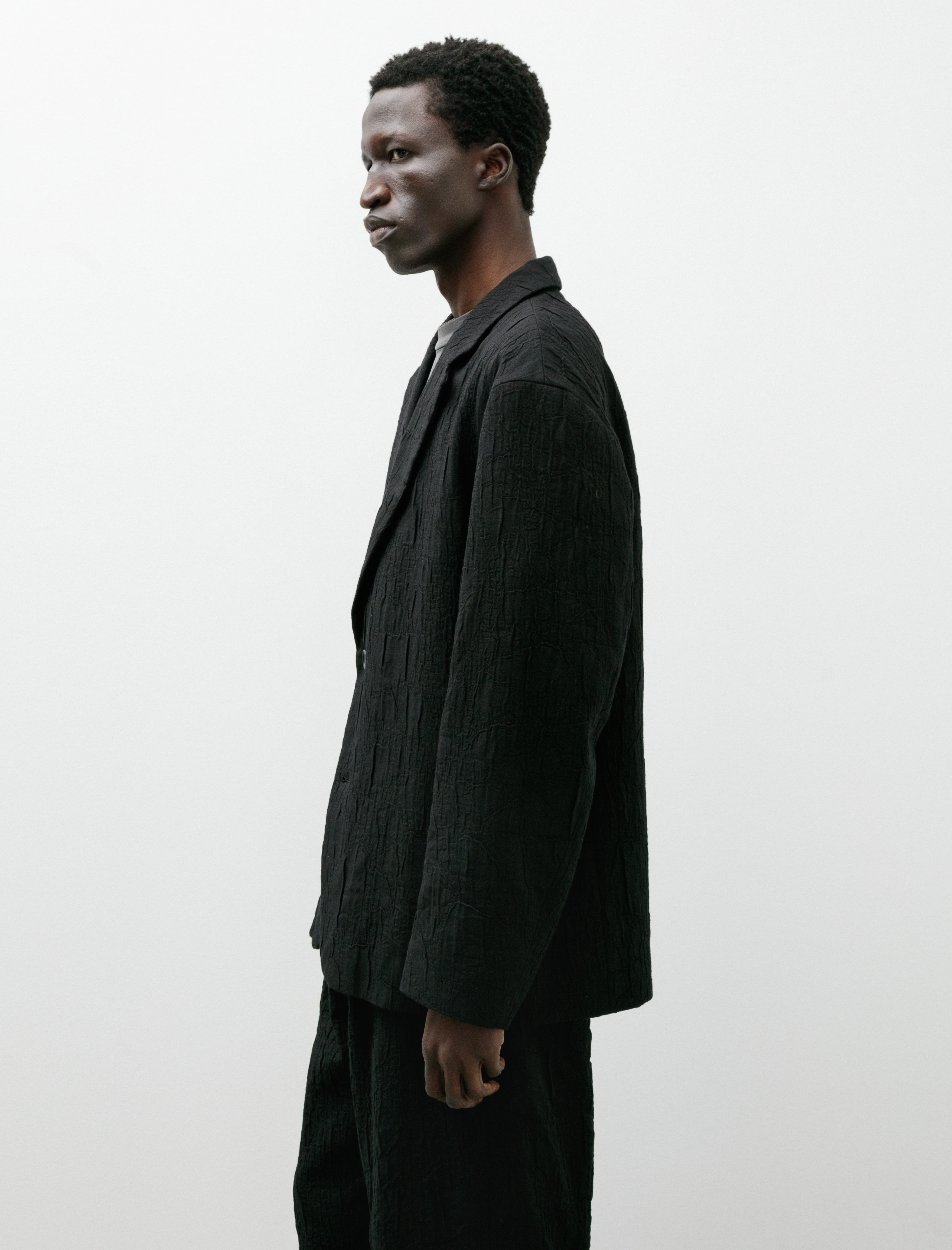 Issey Miyake Shrink Jacquard Jacket Black