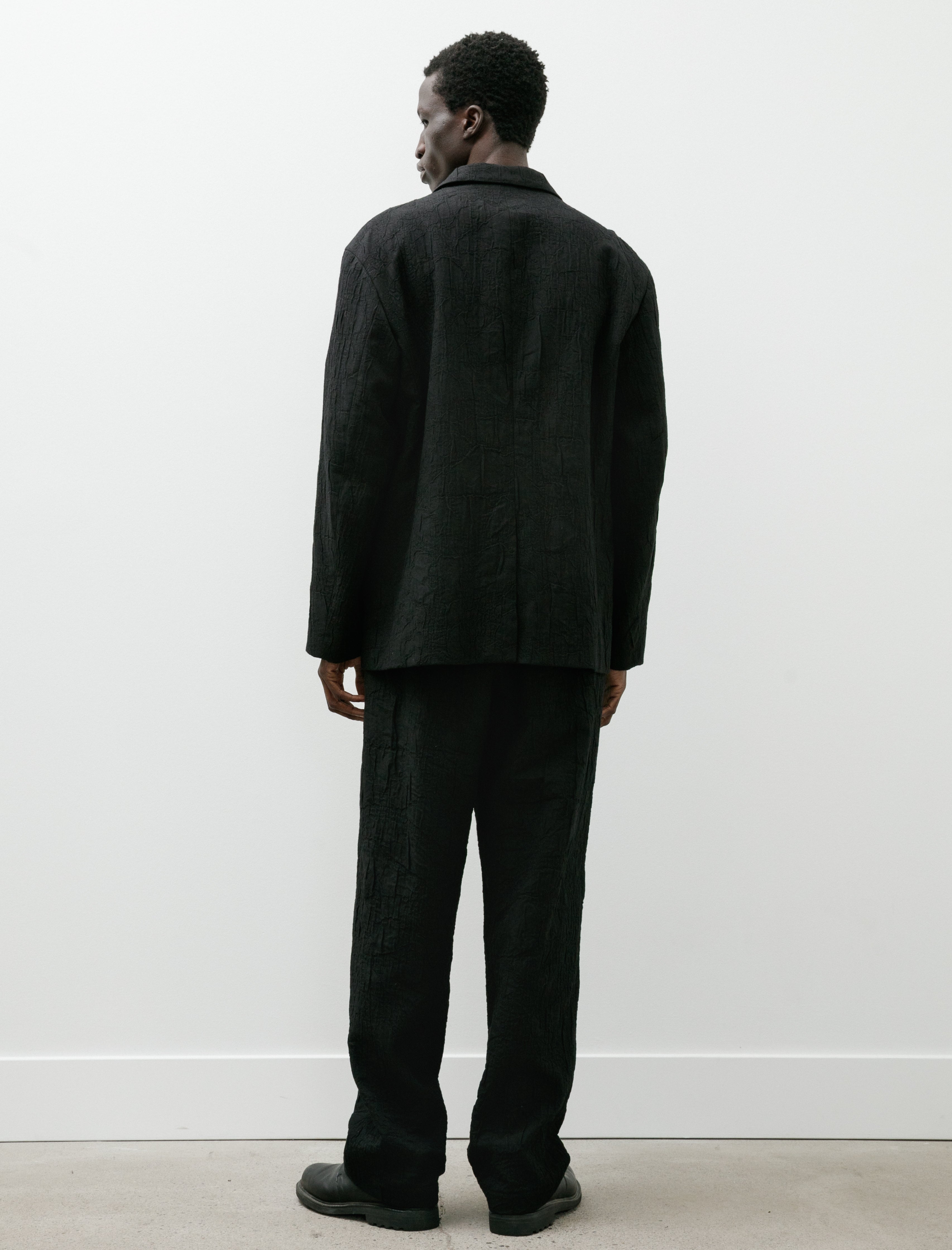 Issey Miyake Shrink Jacquard Pants Black