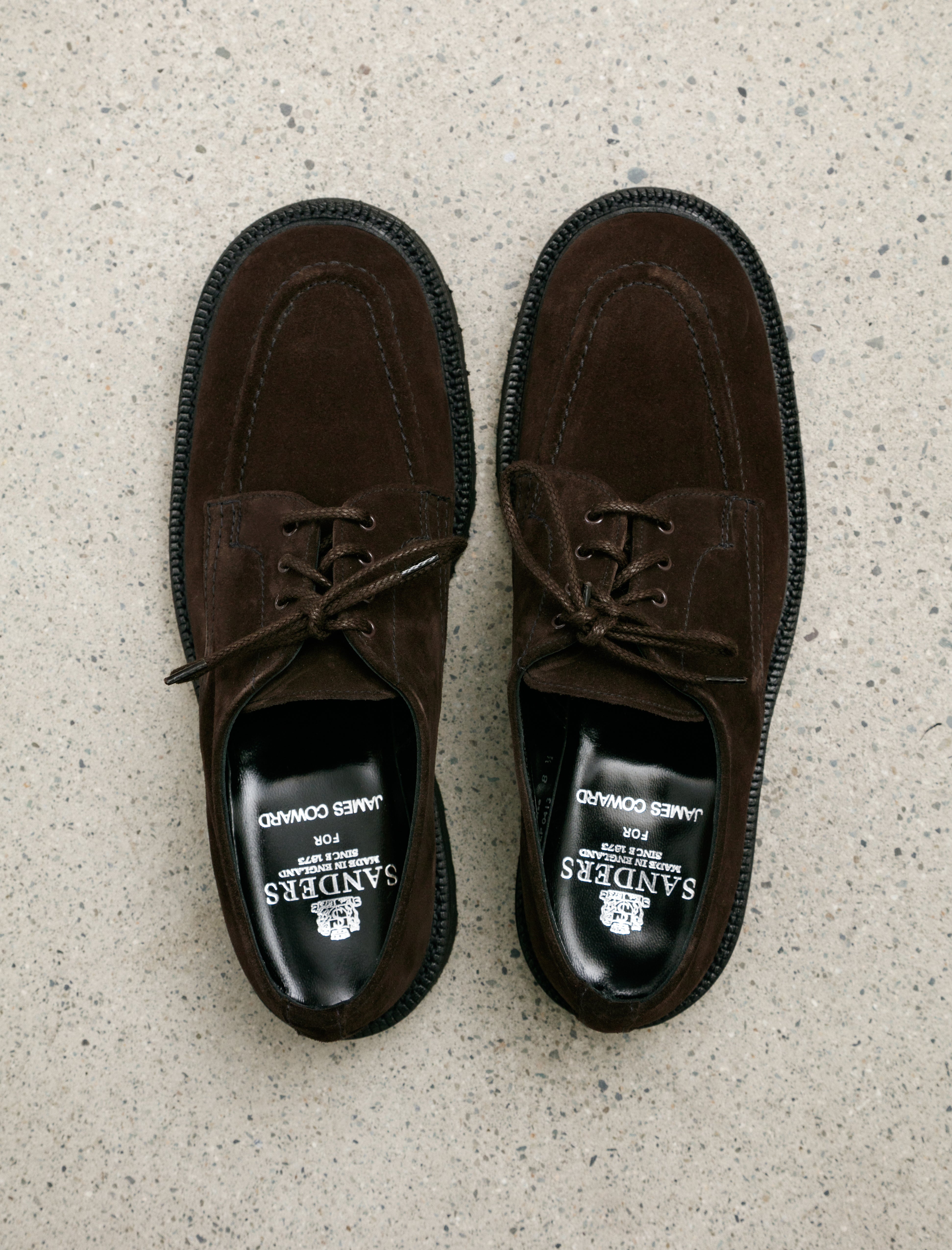 James Coward x Sanders Apron Toe Derby Pinnter Suede