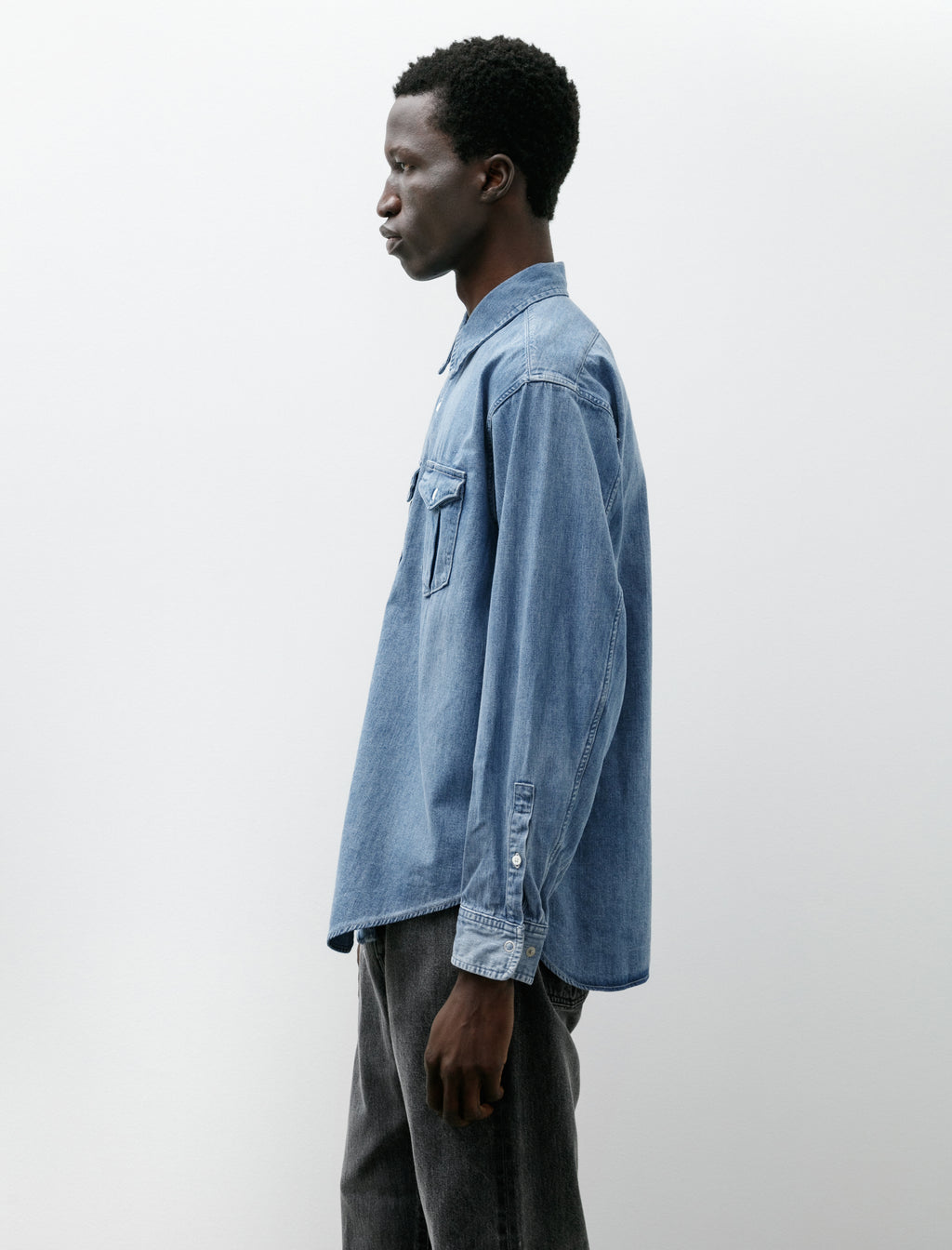 ミュージシャン GOD ONLY KNOWS DENIM SHIRT FADED INDIGO Denim Workaday Shirt Indigo Fade – Neighbour