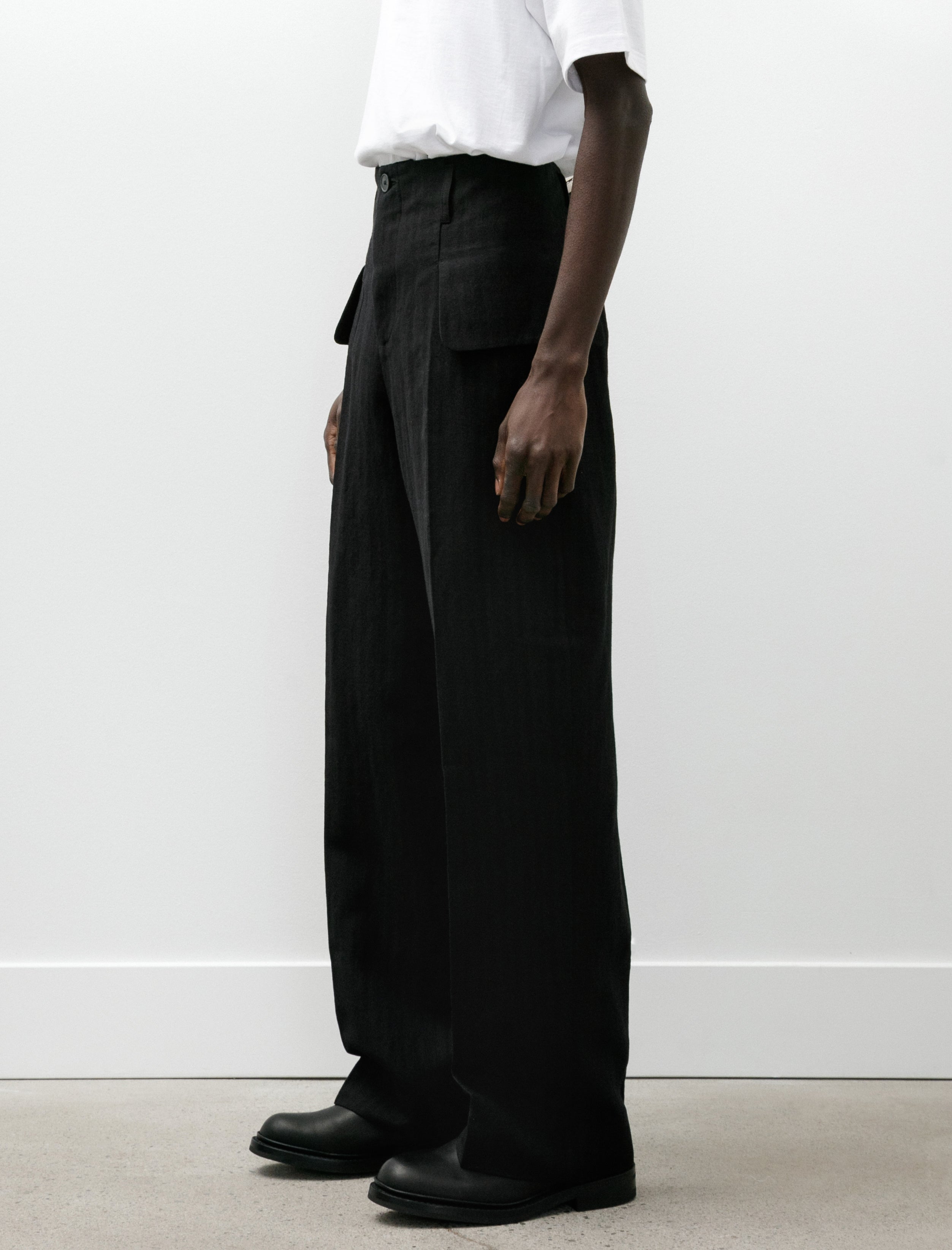 Lea Boberg LB-4G Flap Pocket Trousers Herringbone Black