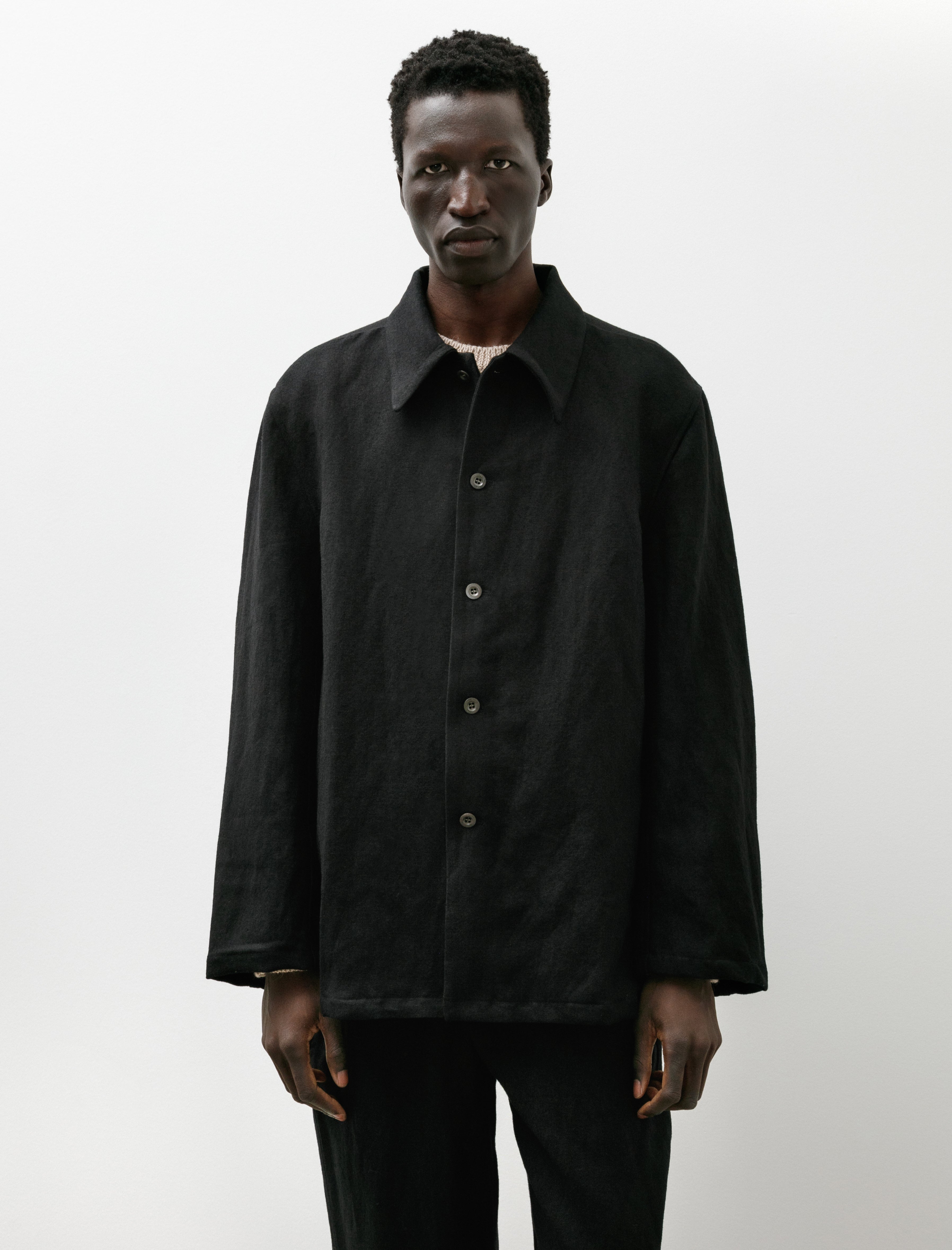 Sono Shaka Shirt Linen Wool Black