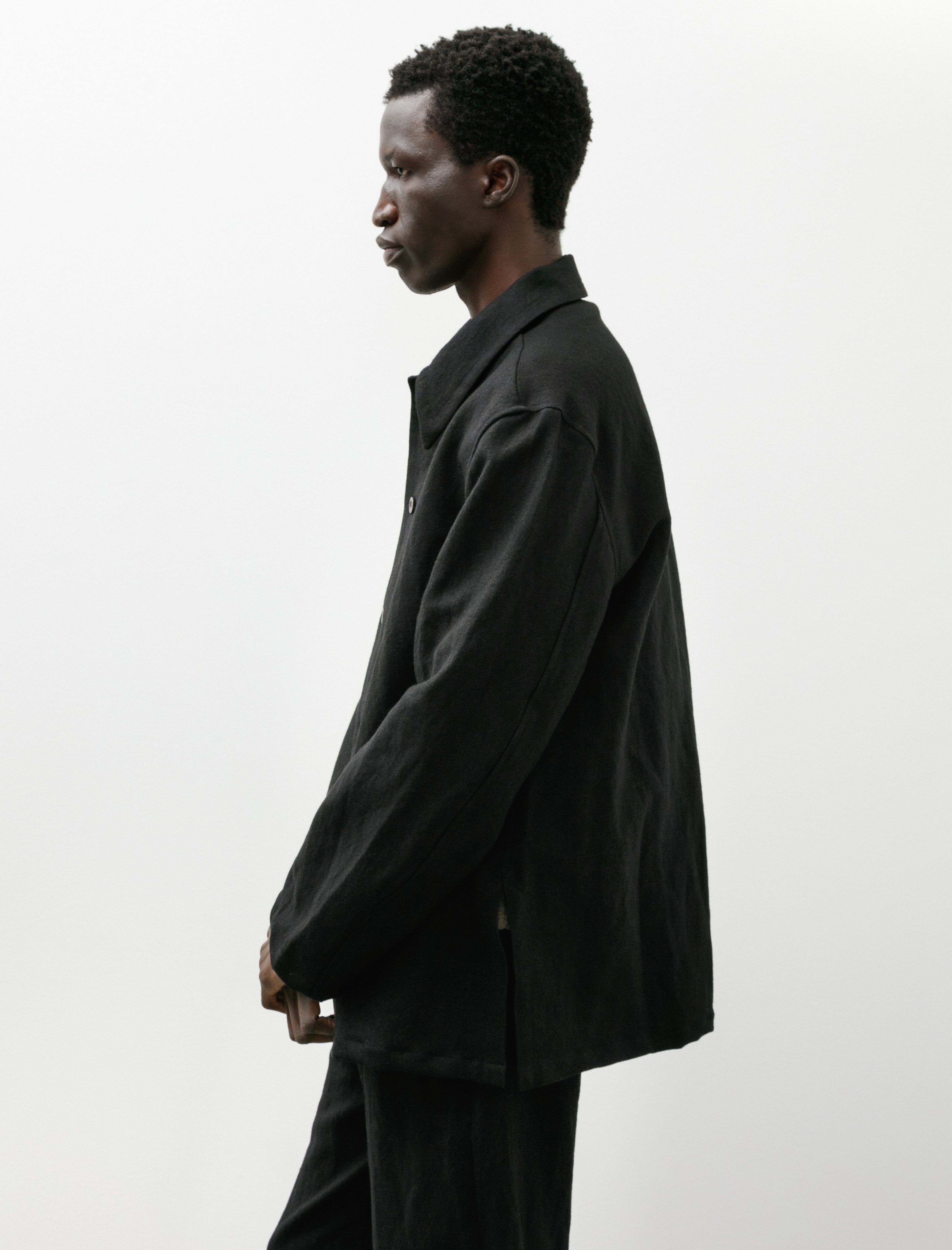 Sono Shaka Shirt Linen Wool Black