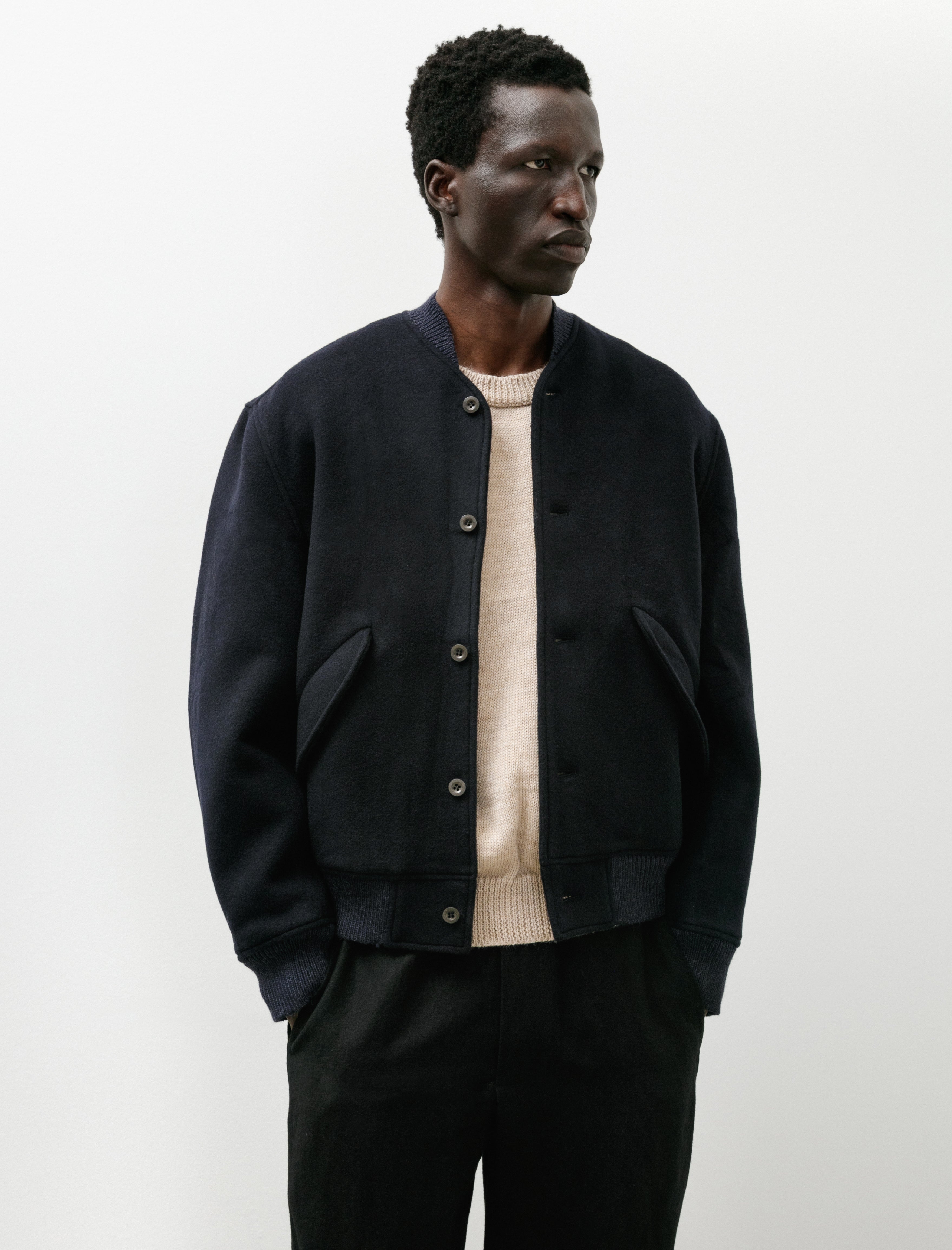 Sono Bo Bomber Recycled Wool Navy
