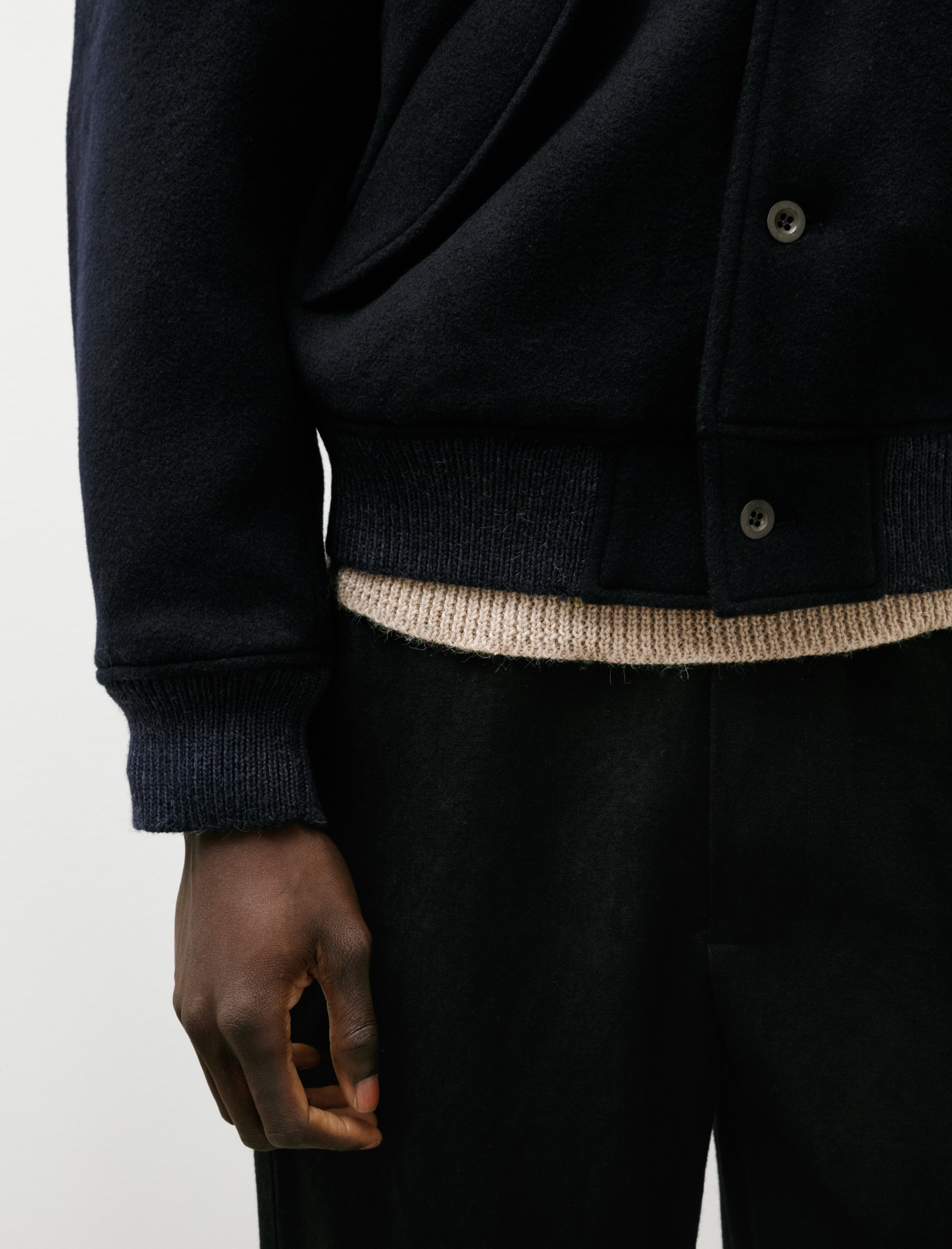 Sono Bo Bomber Recycled Wool Navy