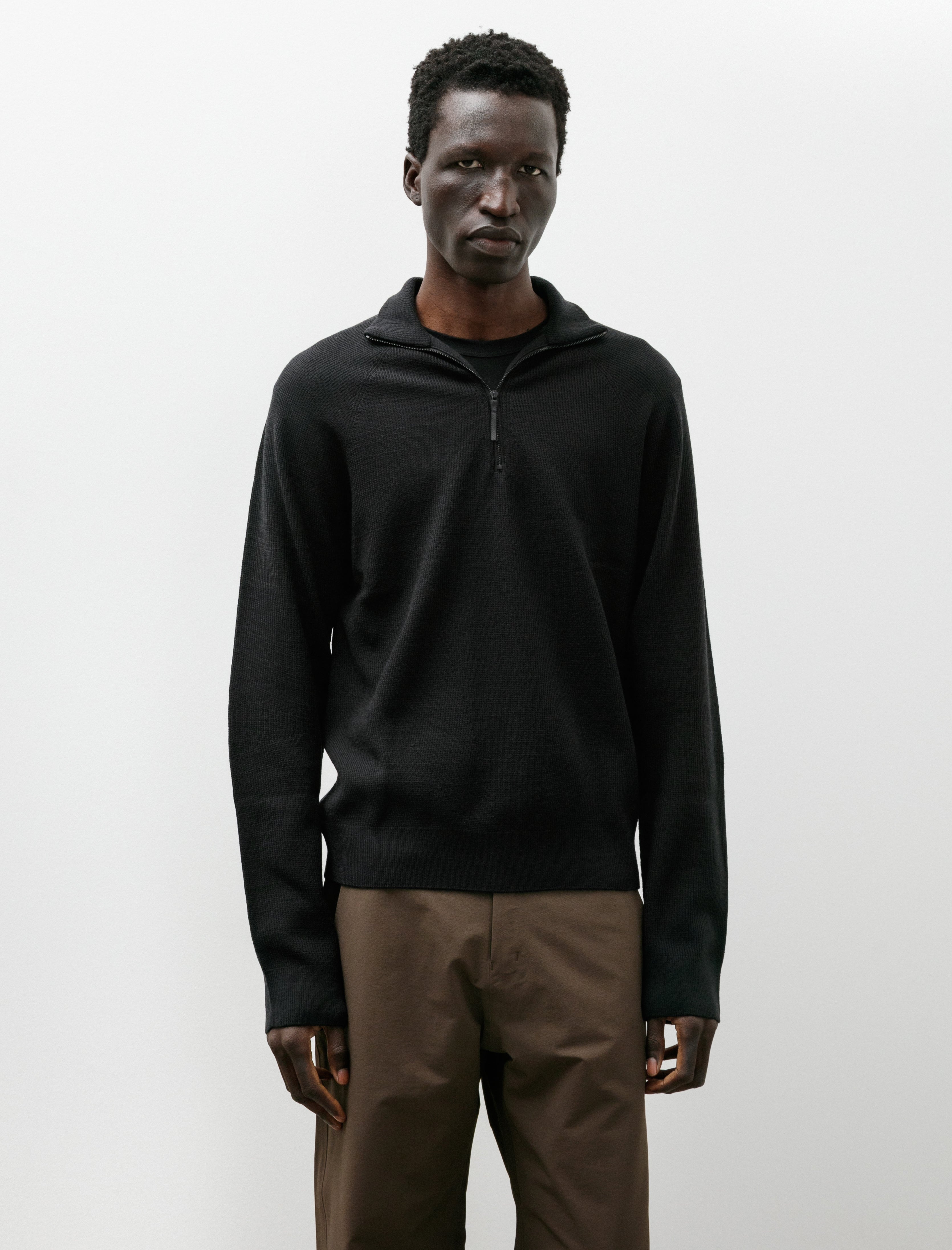 Veilance Conic Wool Half Zip Black
