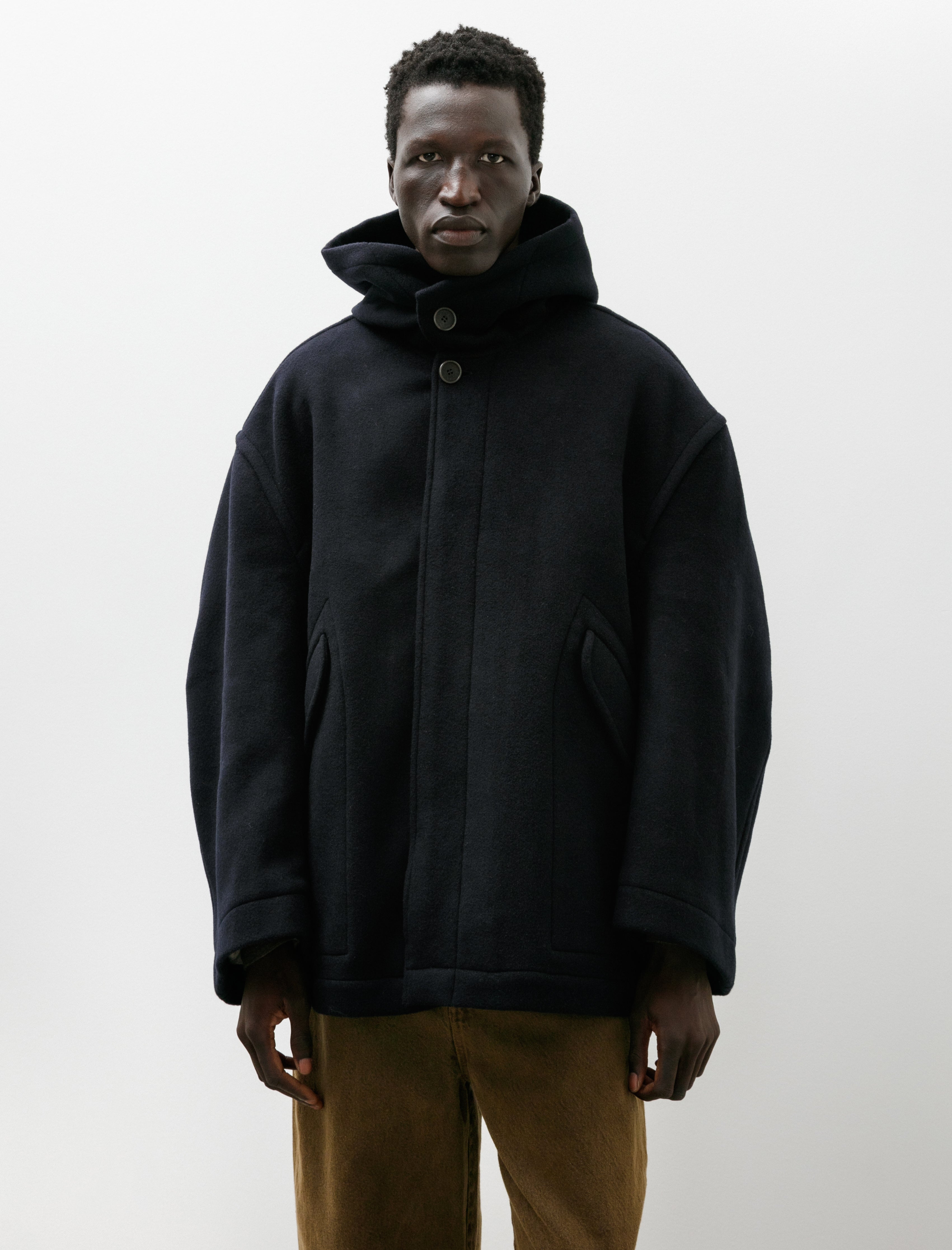 Sono Pablo Parka Short Recycled Wool Navy