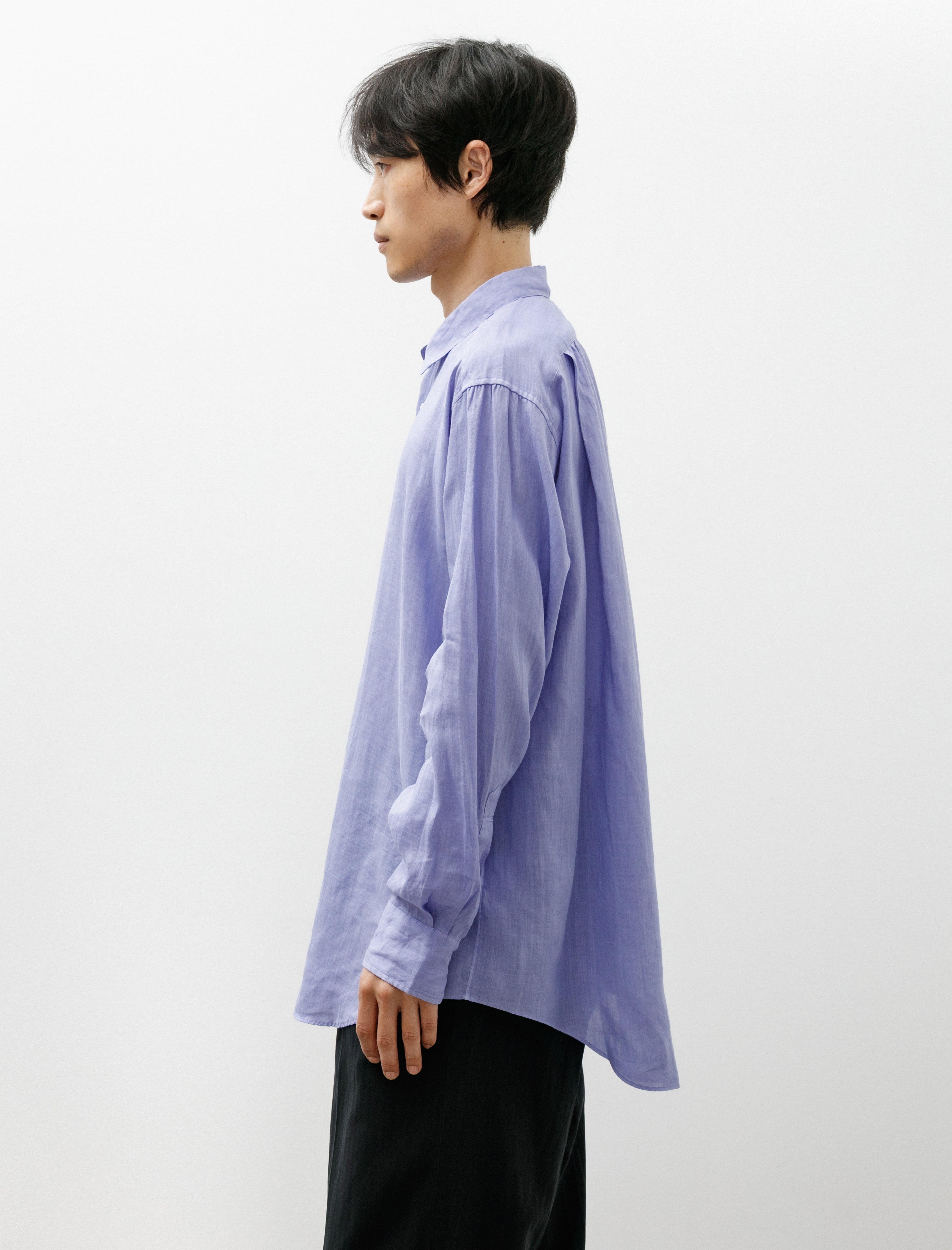 Maatee and Sons Short Point Ramie Shirt Blueberry