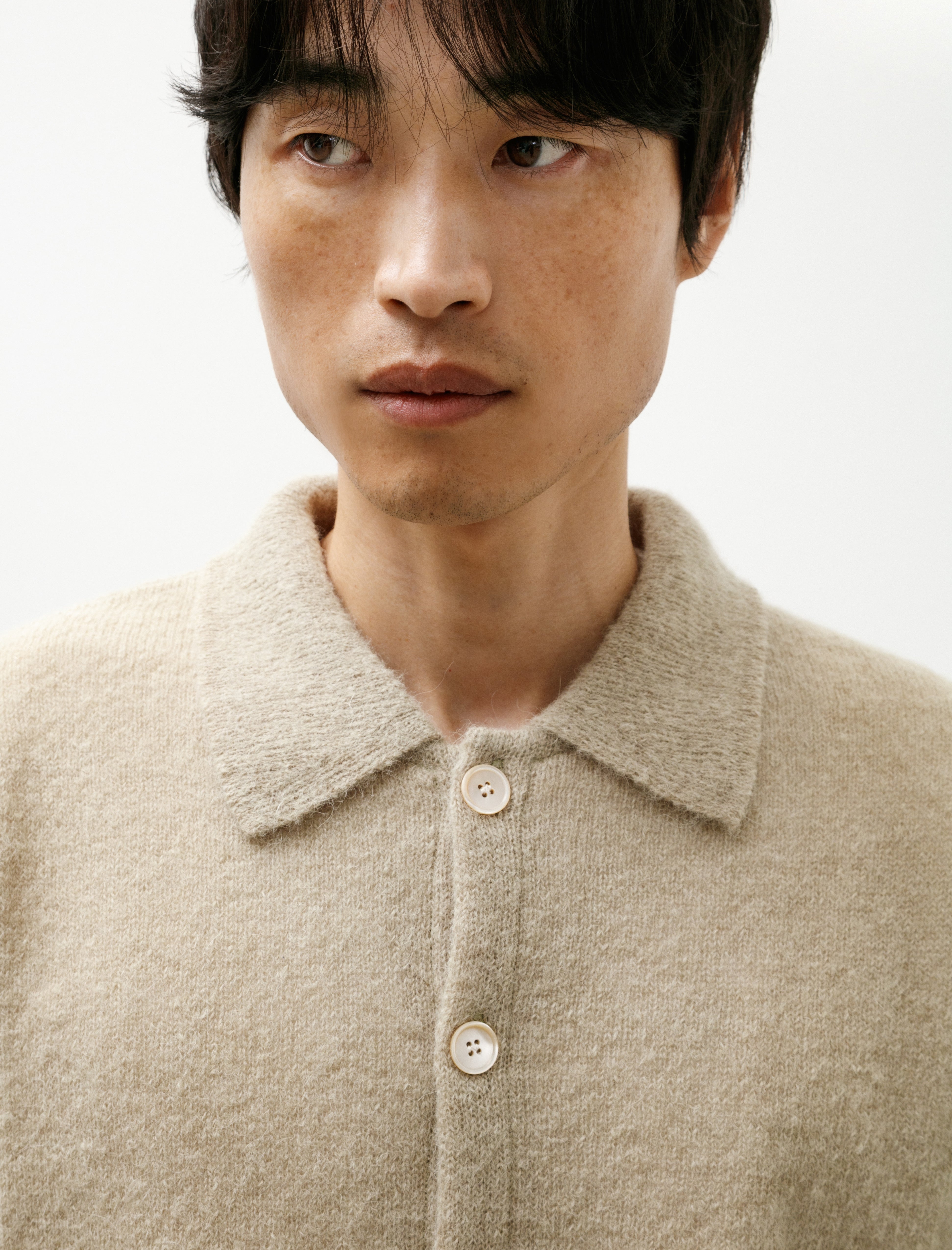 Our Legacy Evening Polo Soft Sage Fuzzy Alpaca