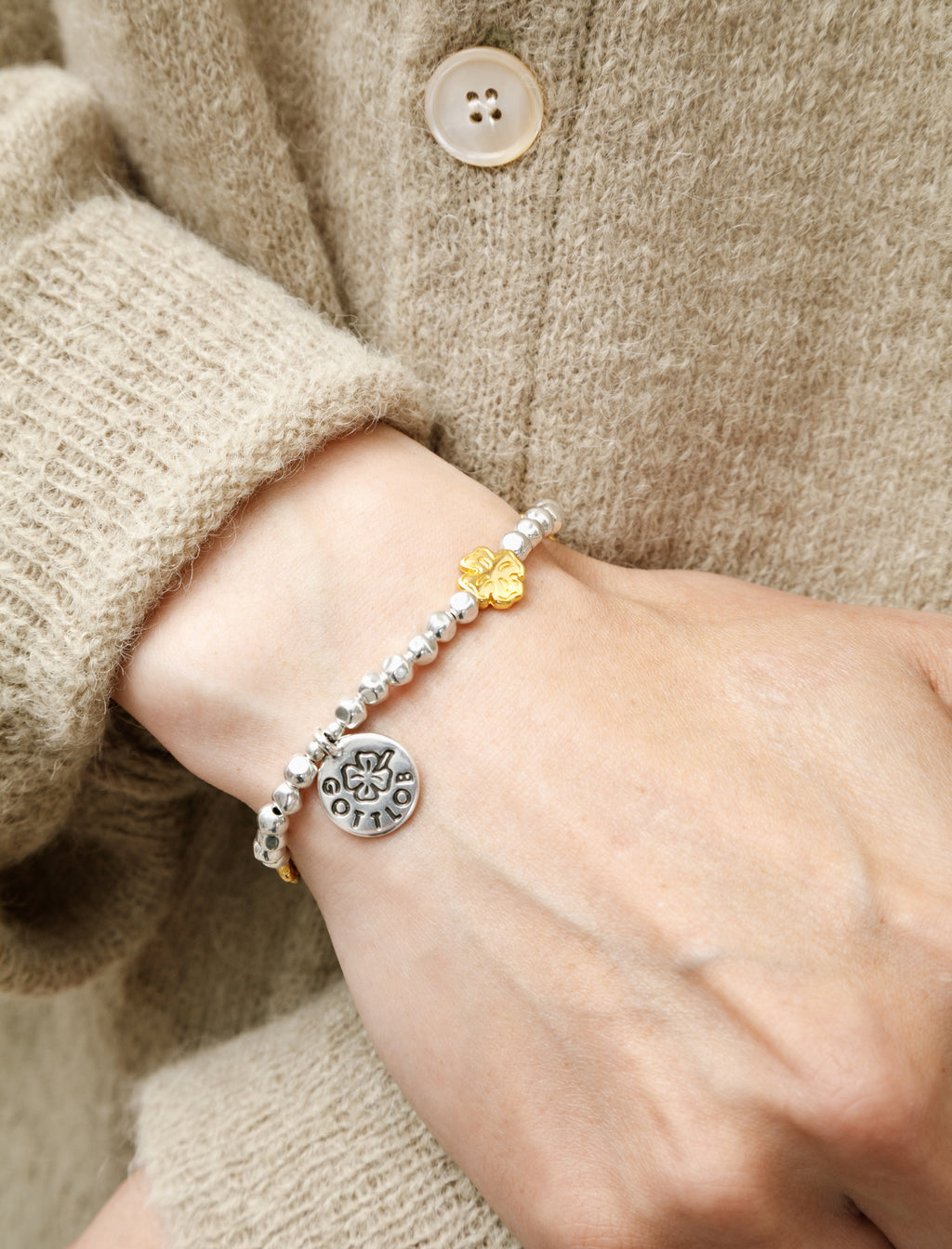 ブレスレット・バングル GOTTLOB WORLD Edition7 BRACELETS SILVER Gottlob Bracelet No. 7 Silver/Gold – Neighbour