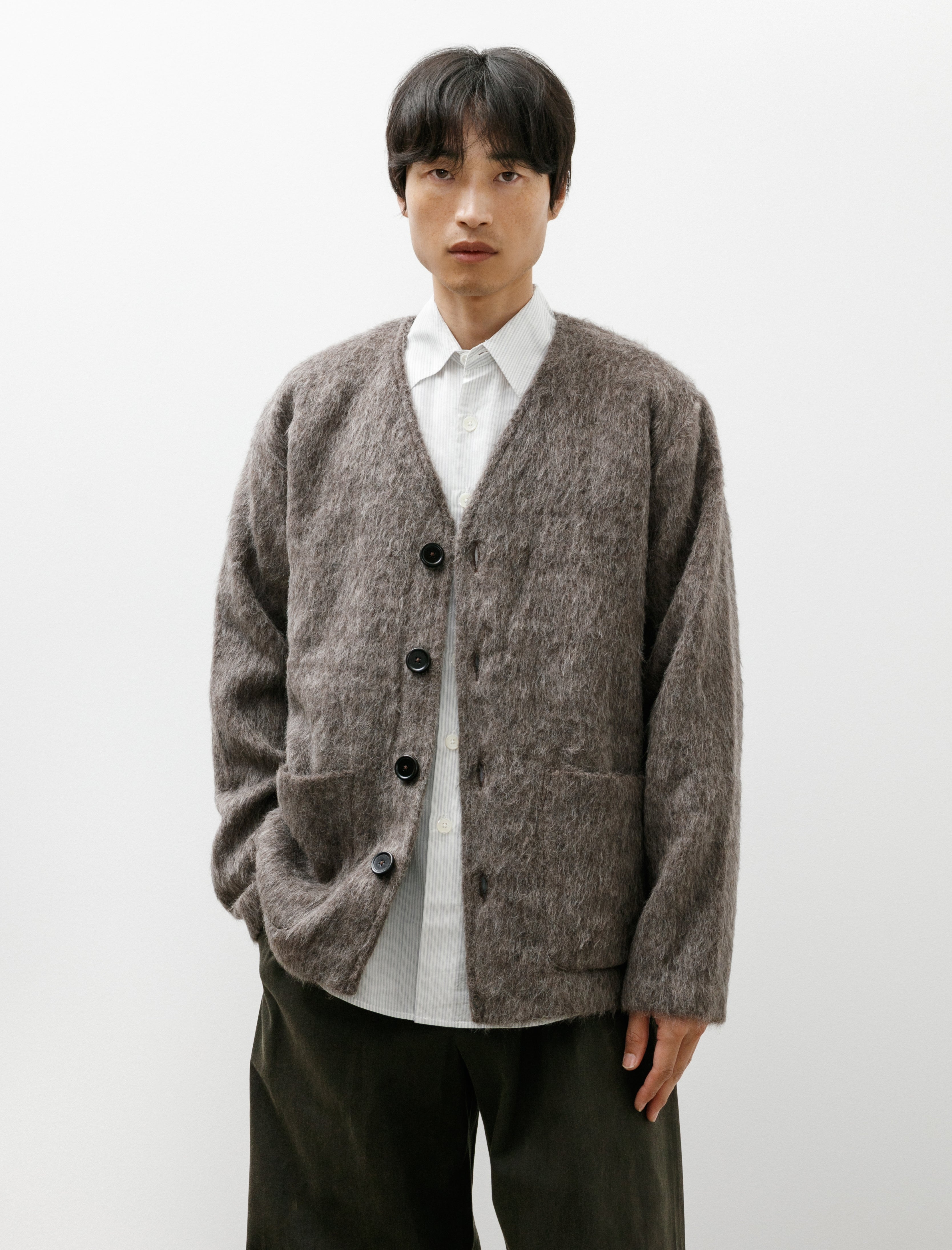 Our Legacy Cardigan Mole Grey Hairy Wool