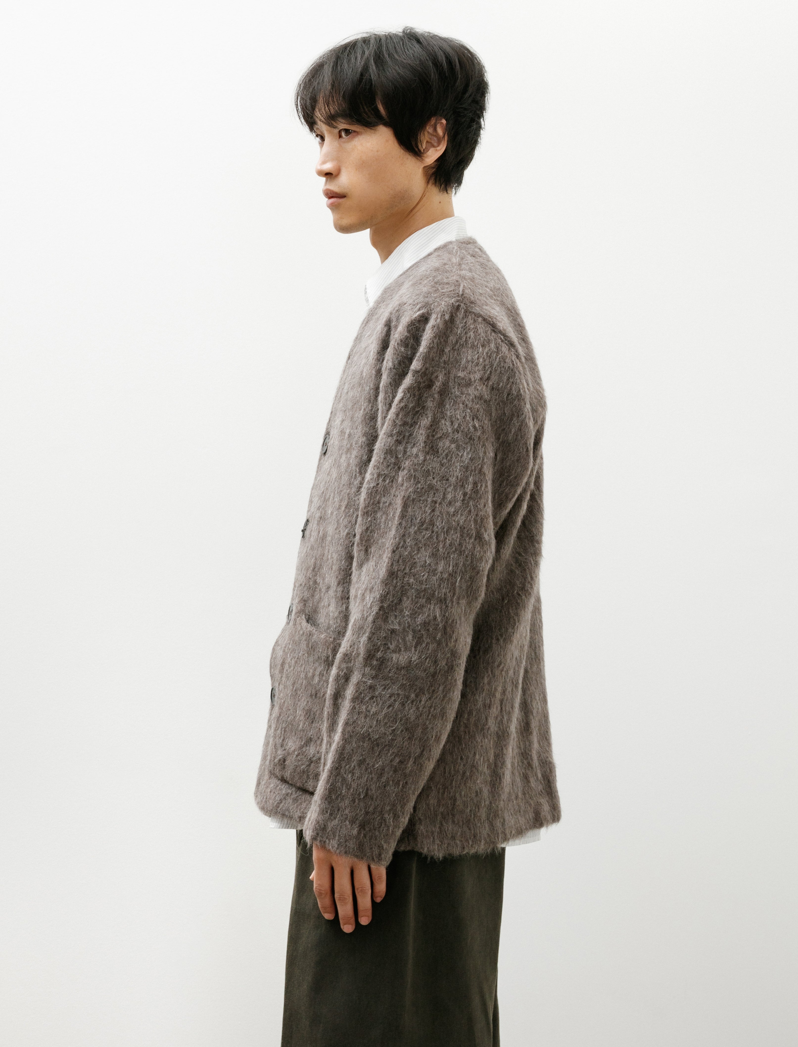 Our Legacy Cardigan Mole Grey Hairy Wool