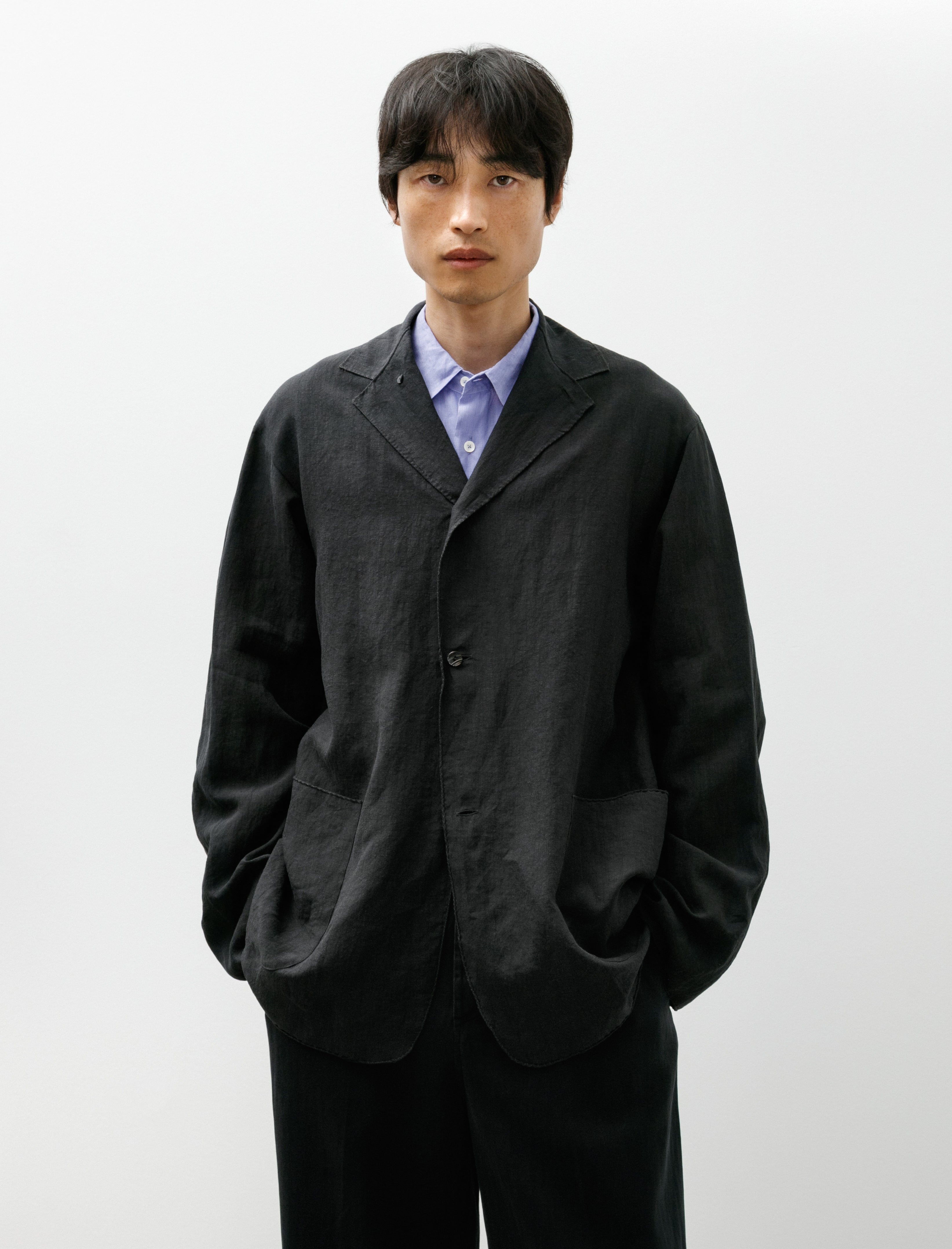 Maatee and Sons Handkerchief Jacket Vintage Linen Black