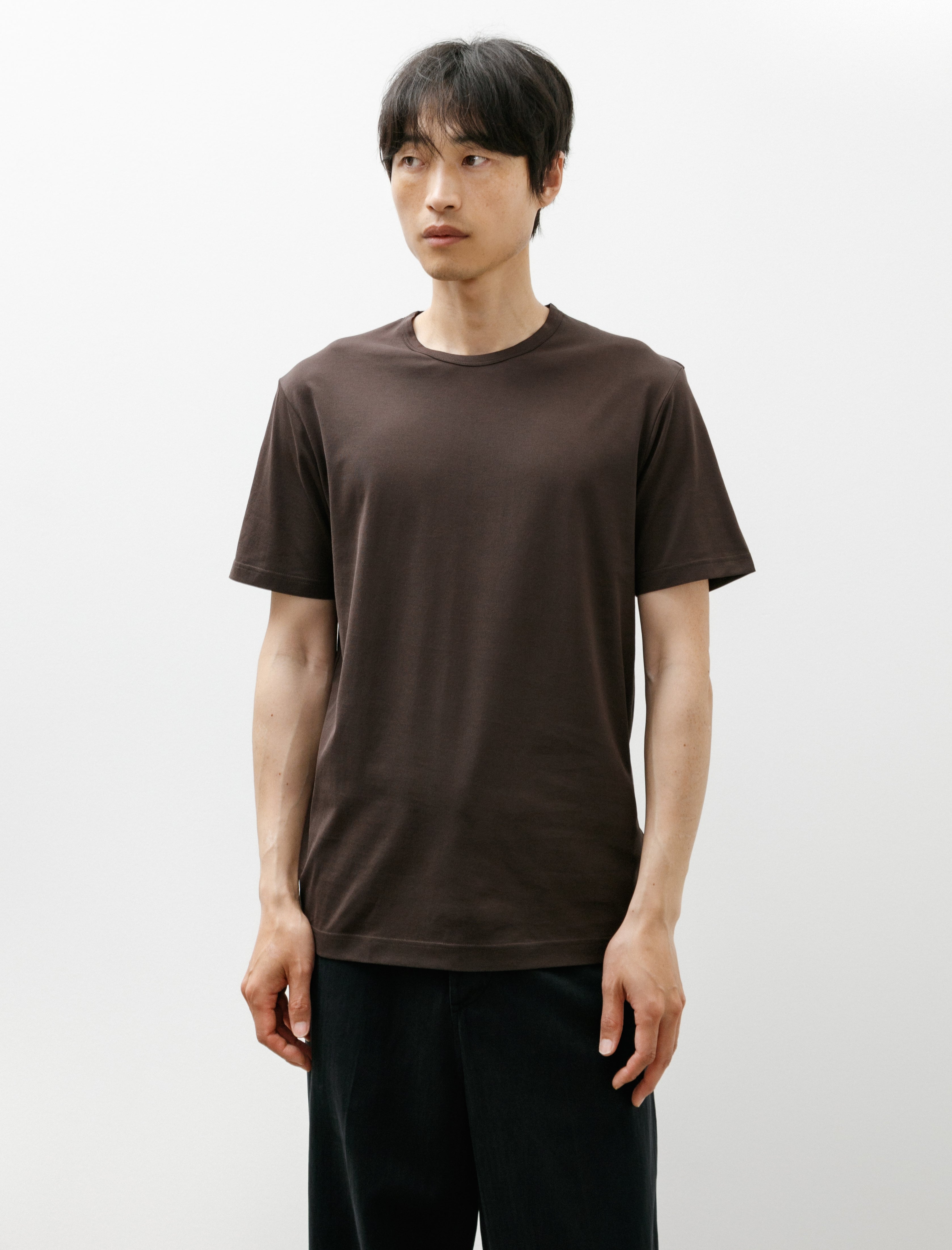 Sunspel SS Classic T-Shirt Dark Chocolate