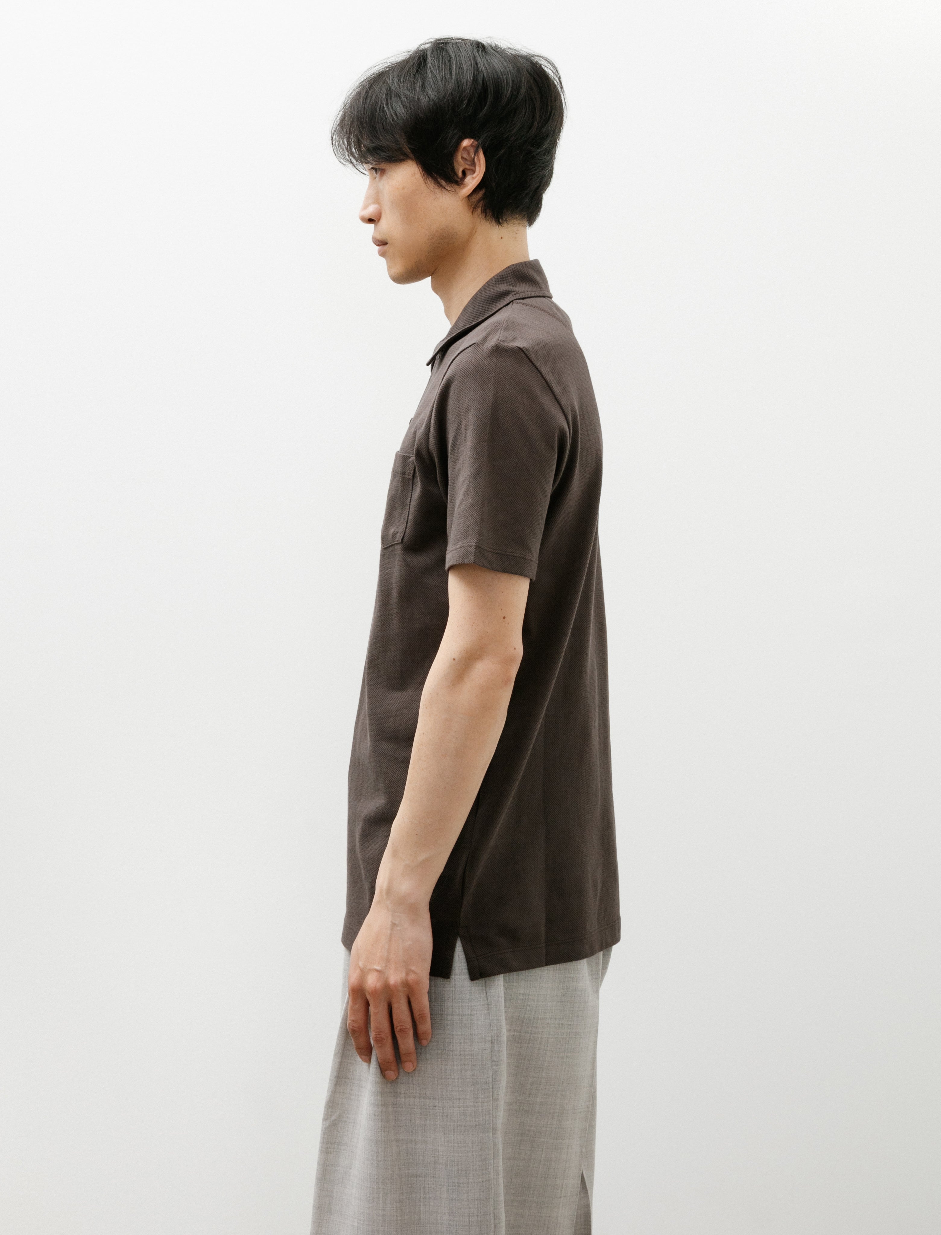 Sunspel SS Riviera Polo Dark Chocolate
