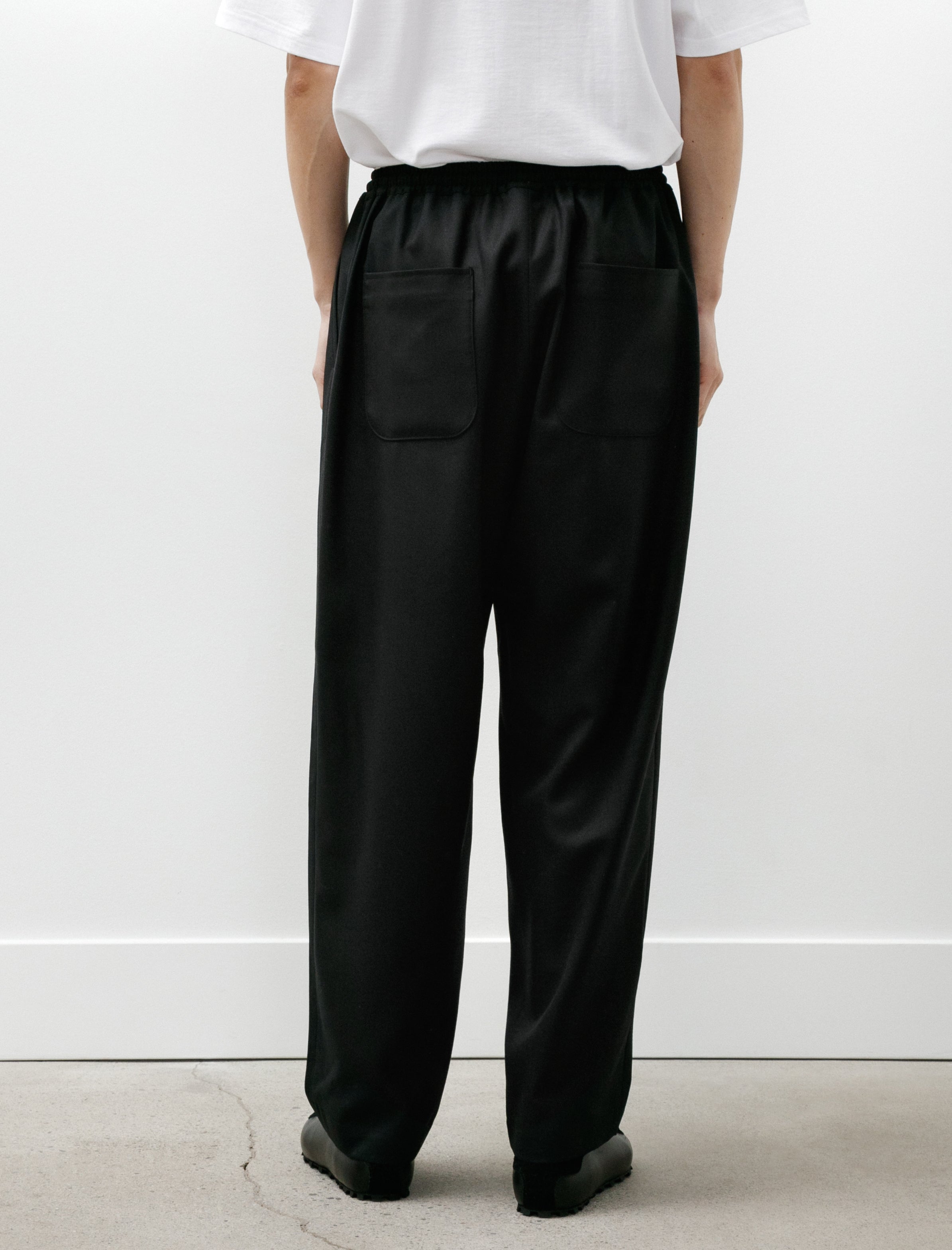 Comme des Garçons Homme Wool Elastic Waistband Pants Black