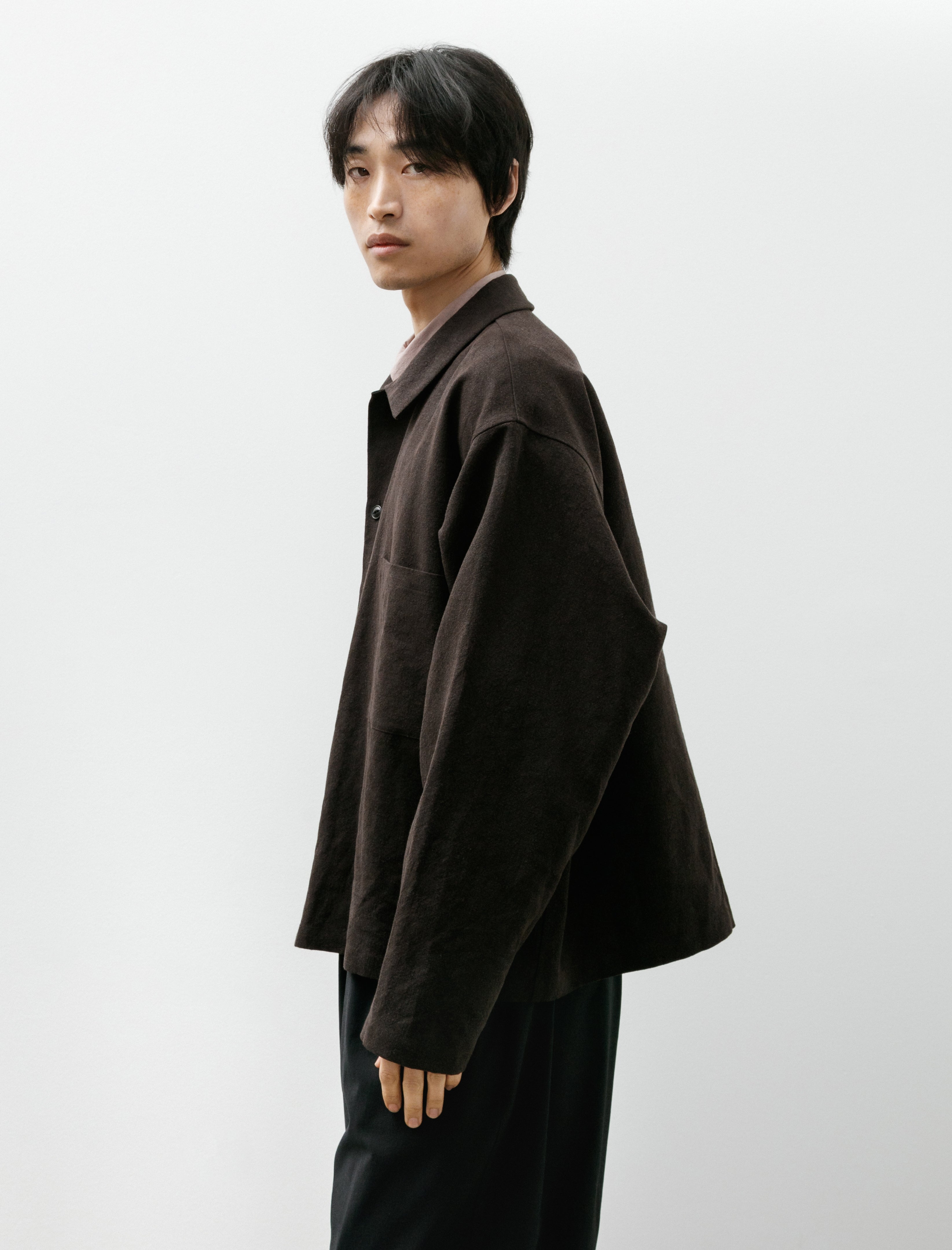 Yoko Sakamoto Work Blouse Hemp Brown