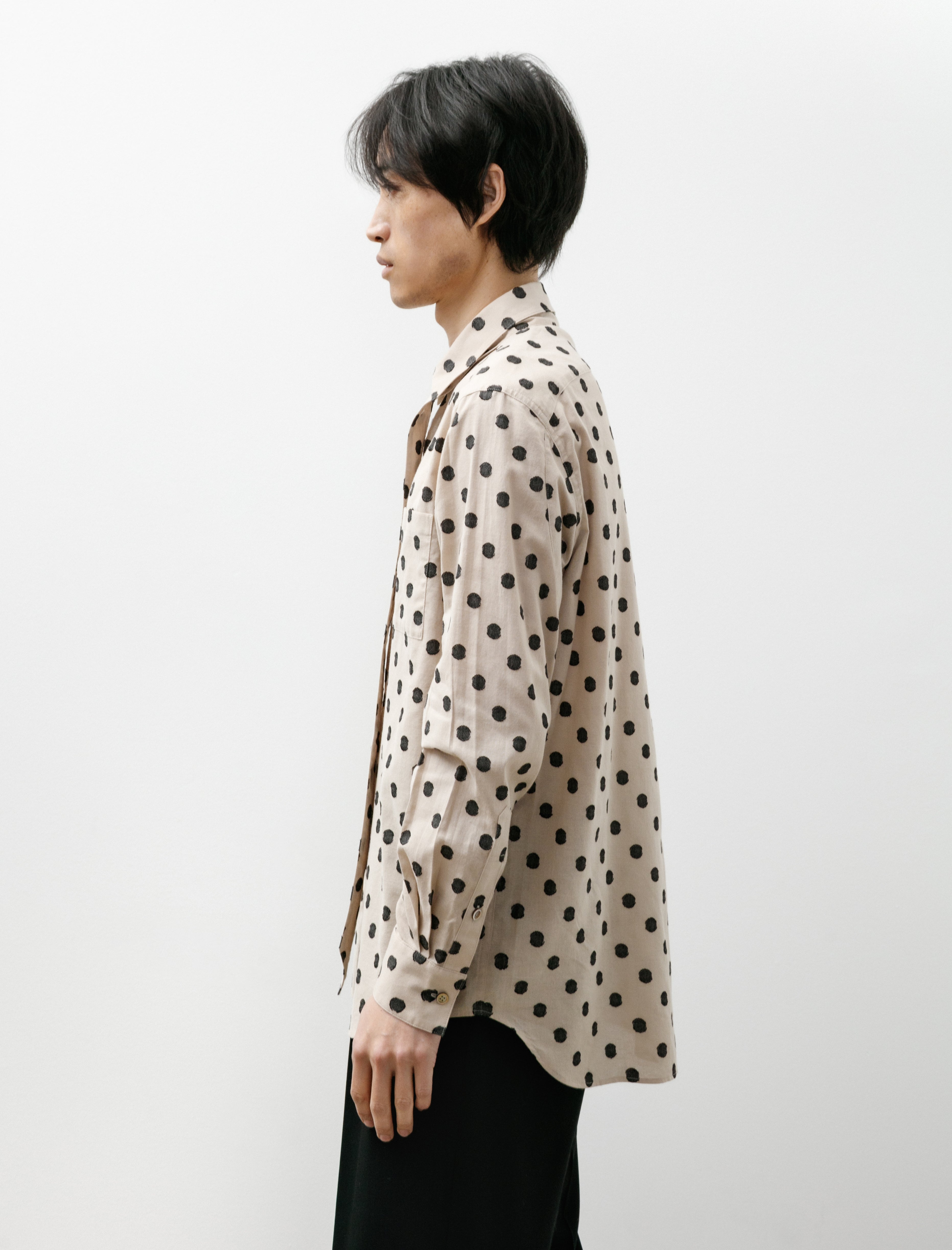 Sire Double Collar Shirt Dot Jacquard