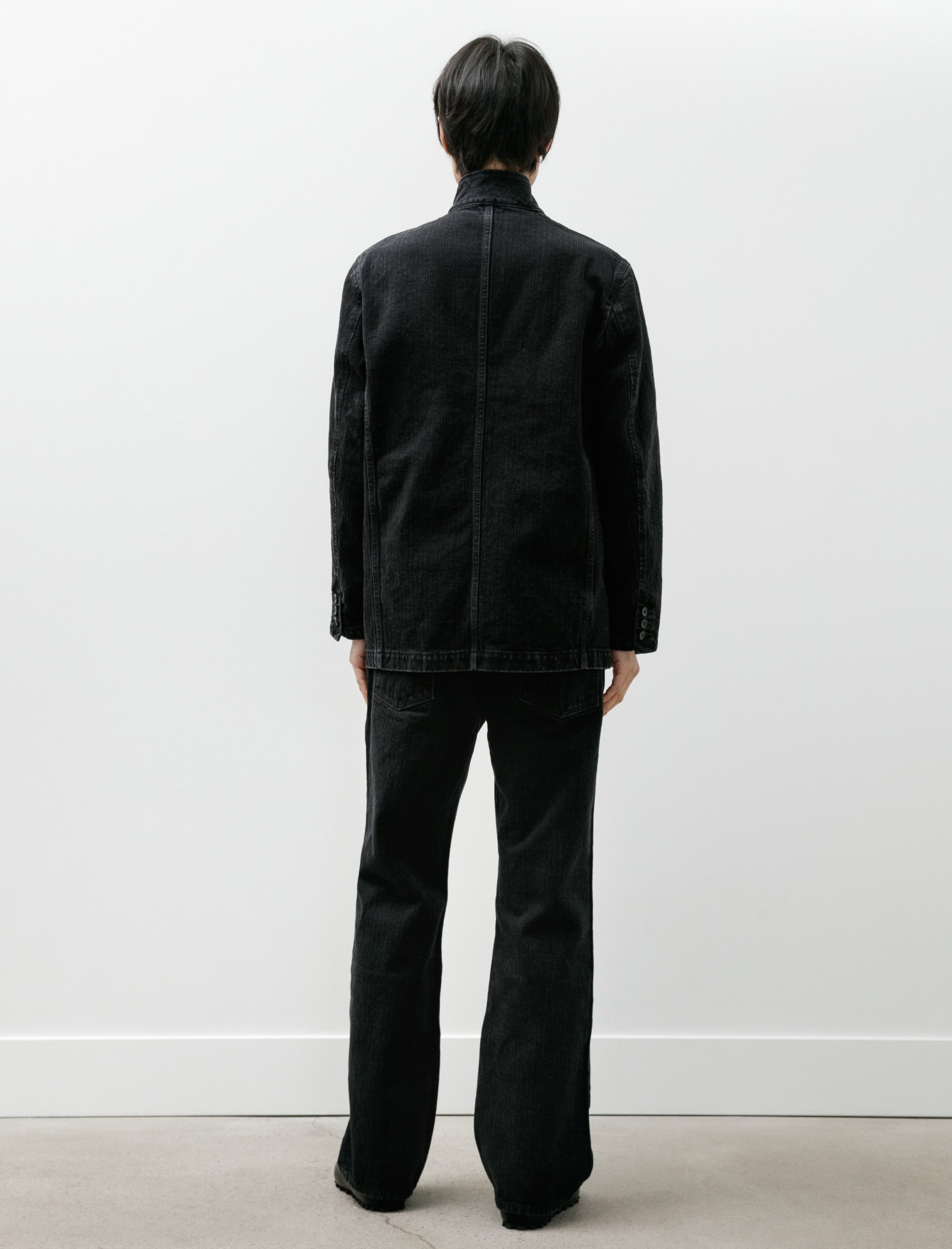 Sire Bootcut Washed Denim Herringbone Black