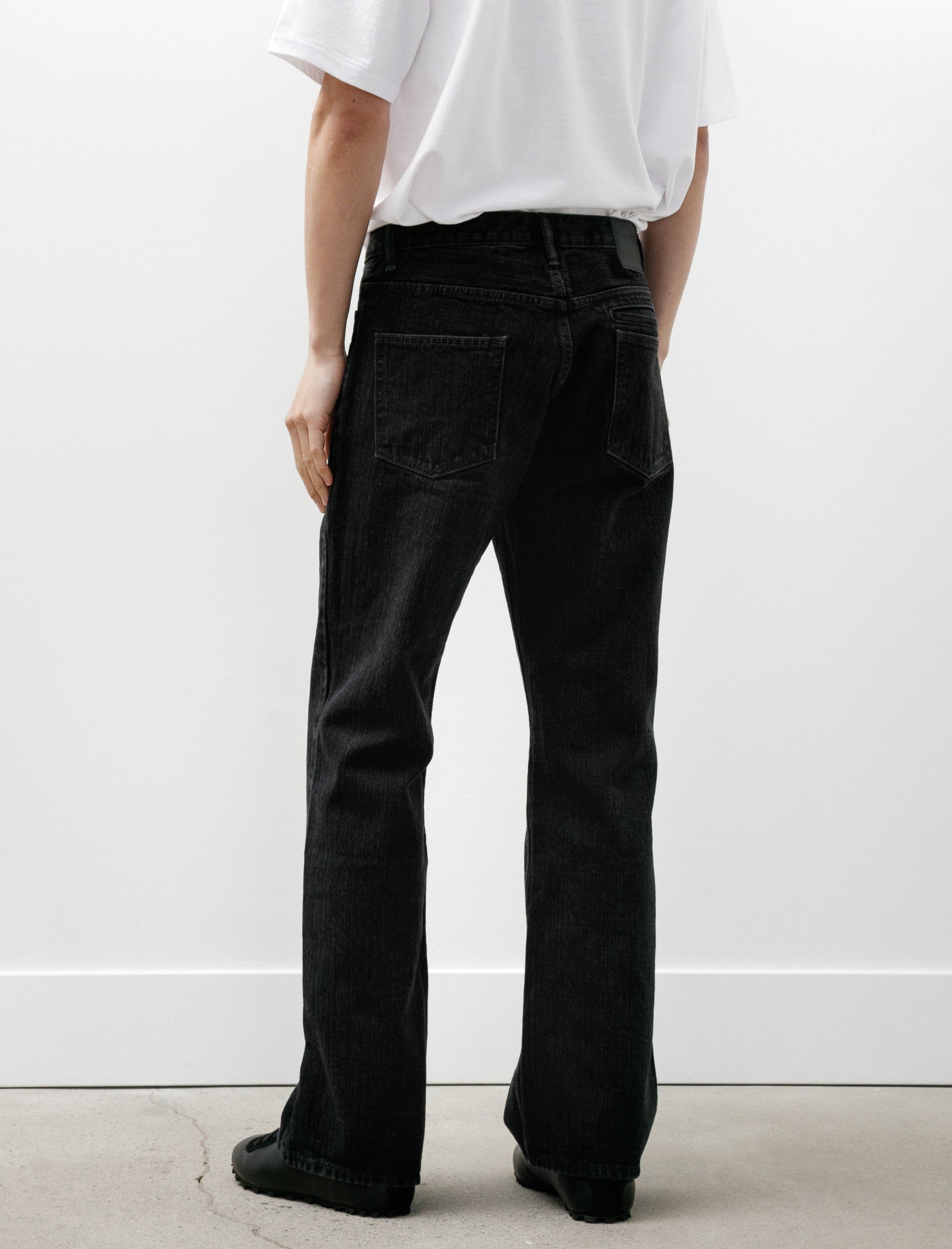 Sire Bootcut Washed Denim Herringbone Black