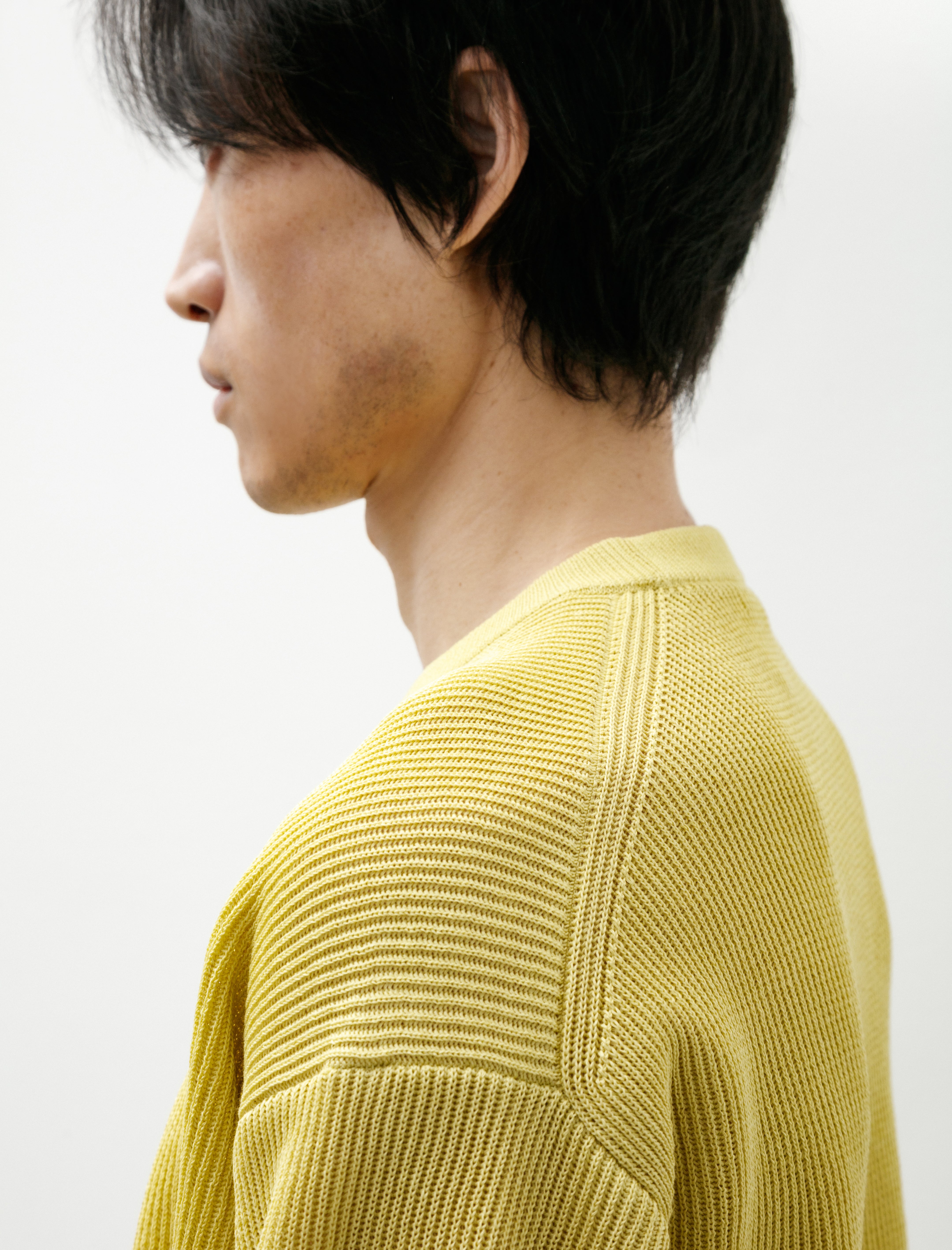 Auralee Flat Yarn Rib Knit P/O Dusty Yellow