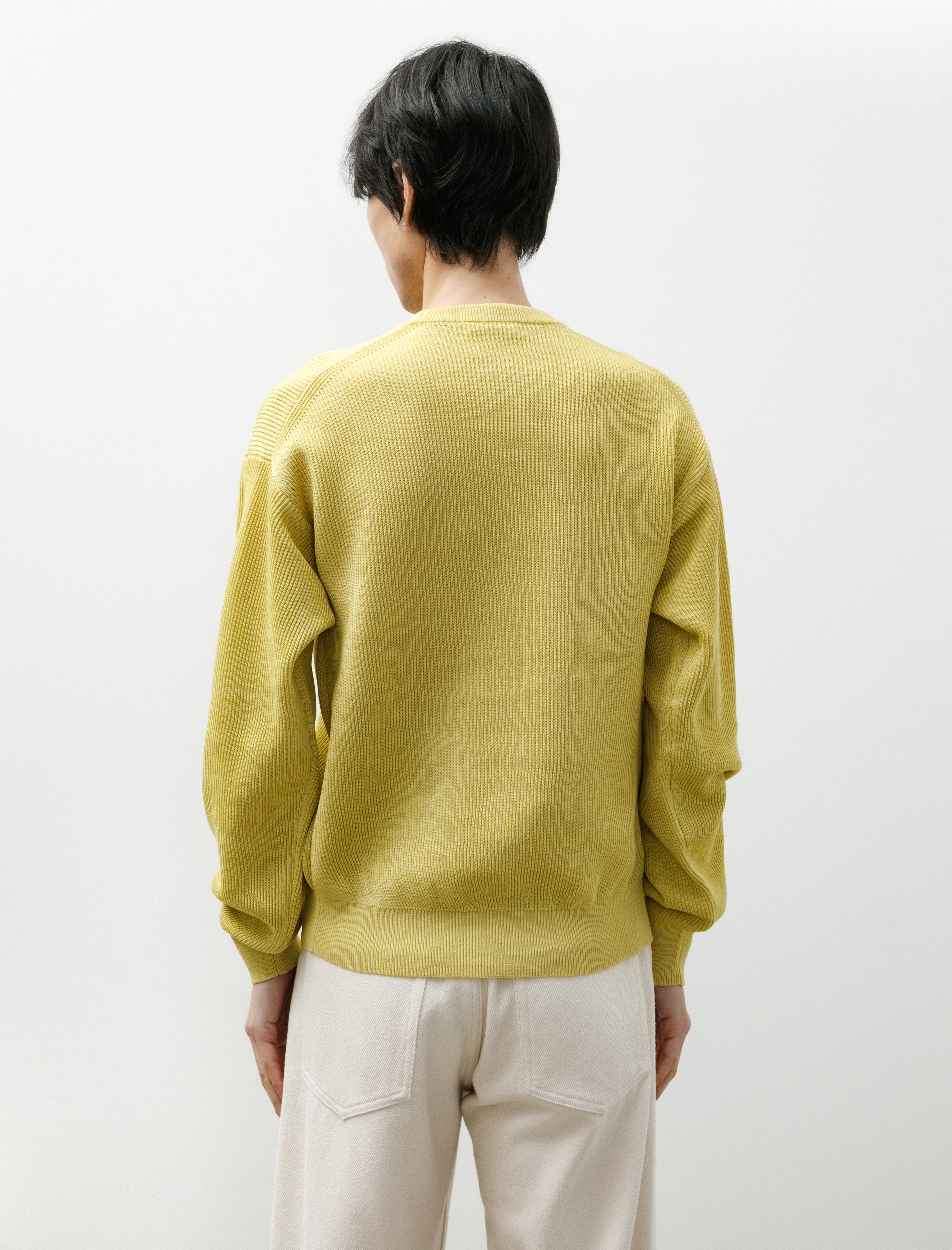 Auralee Flat Yarn Rib Knit P/O Dusty Yellow