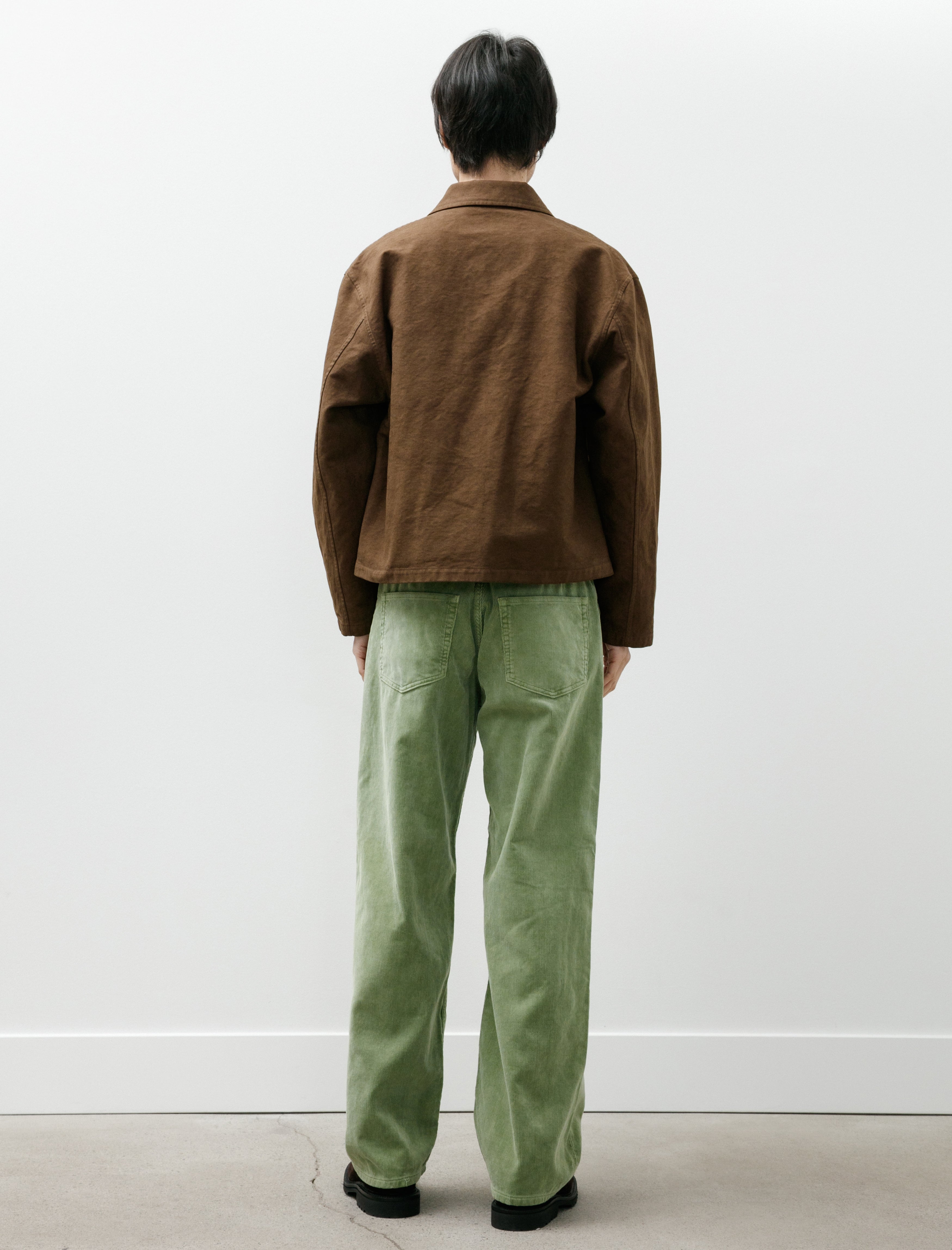 Auralee Garment Dyed Finx 5P Wide Pants Corduroy Dusty Green