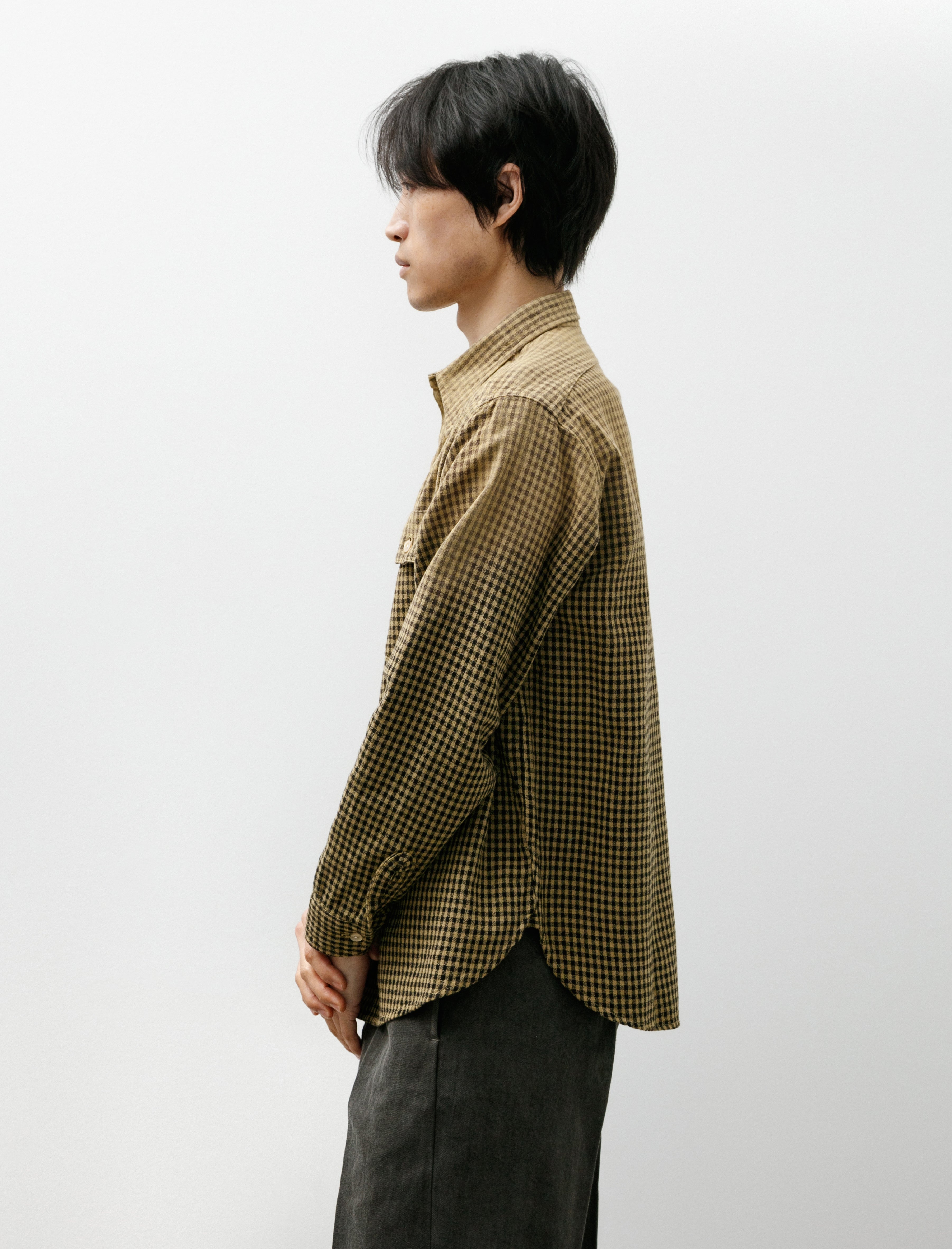 Taiga Takahashi Lot 117 Work Shirt Faded Beige Check