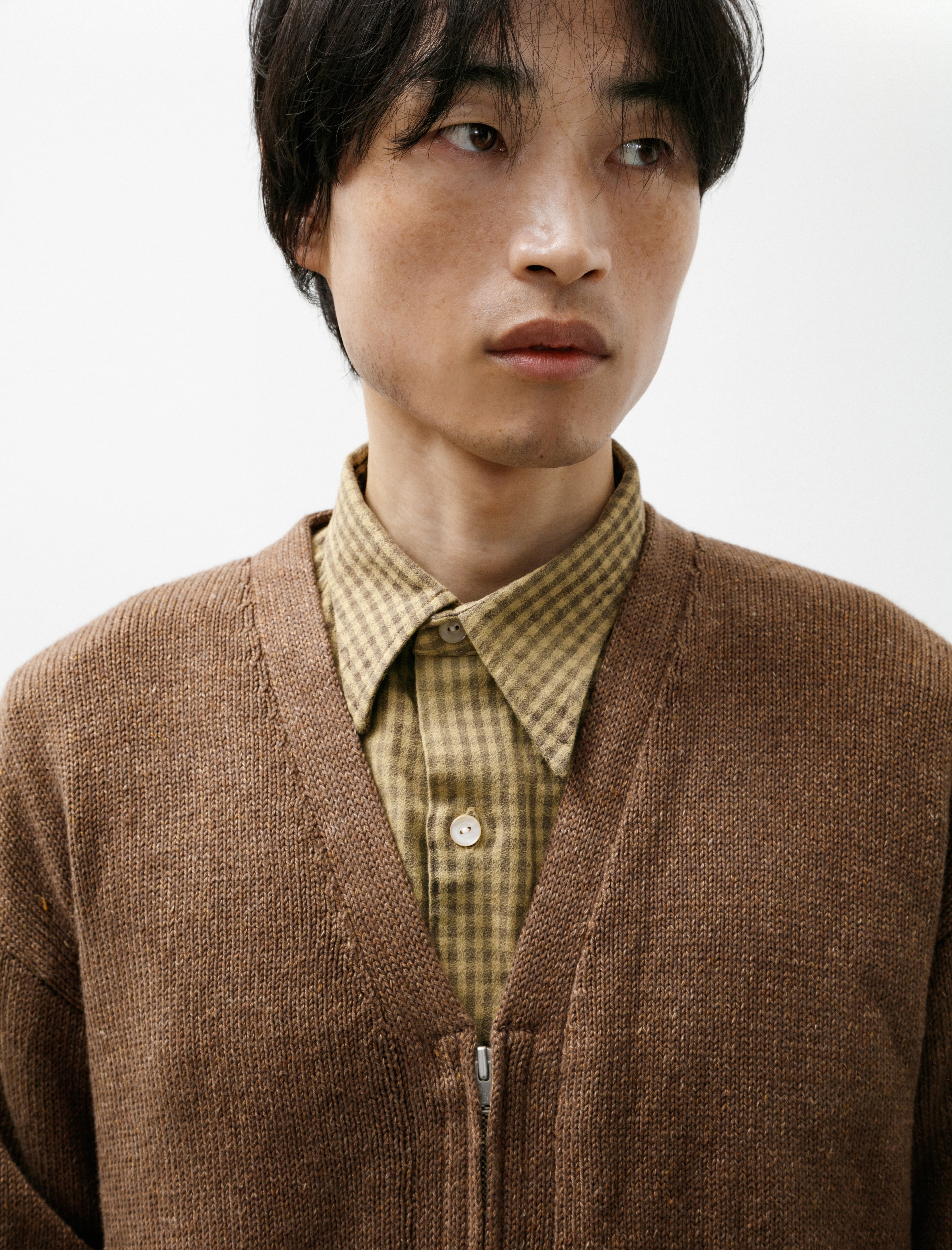 Taiga Takahashi Lot 530 Zip-Up Cardigan Dark Brown