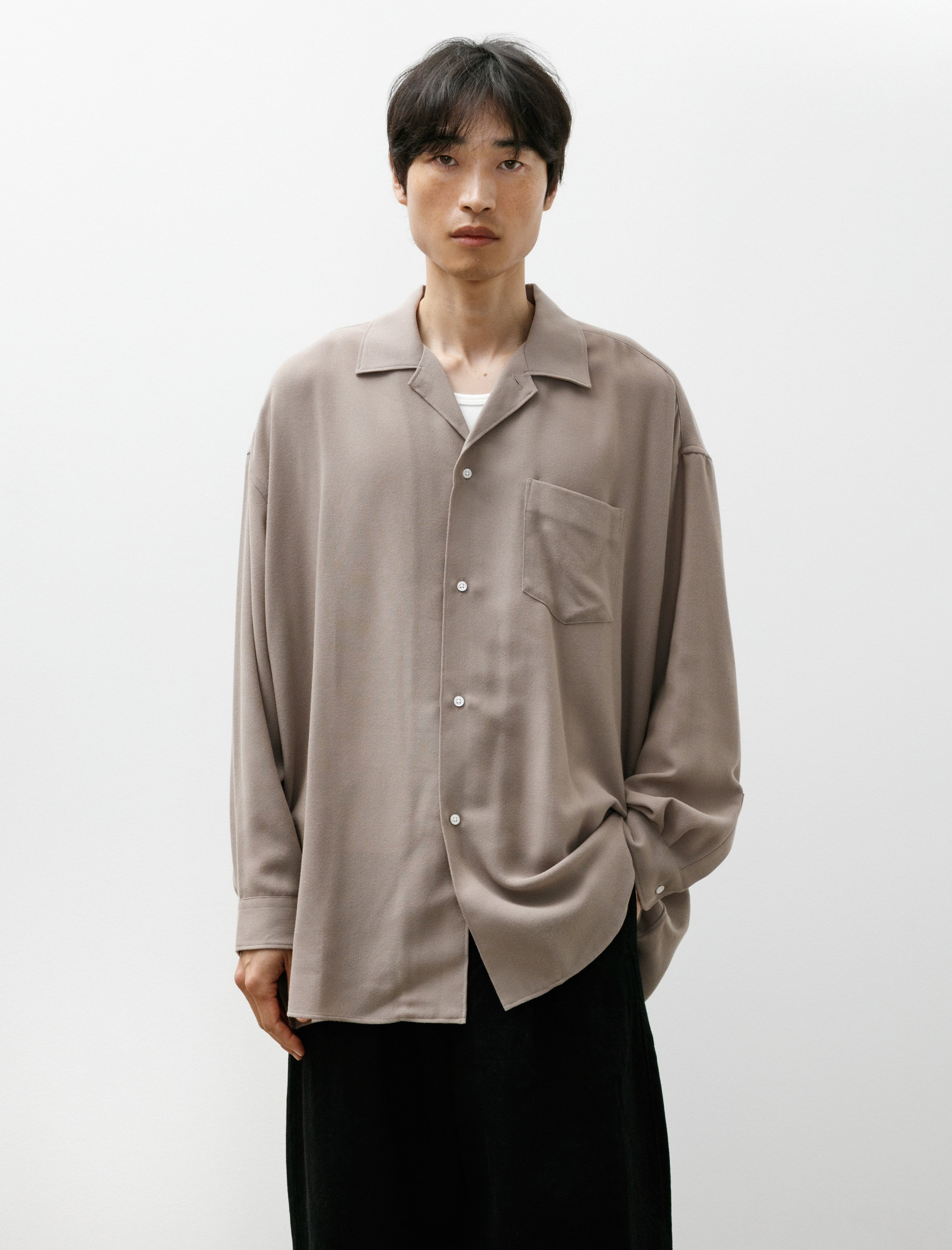 Graphpaper Viscose Viyella L/S Sleeping Shirt Taupe