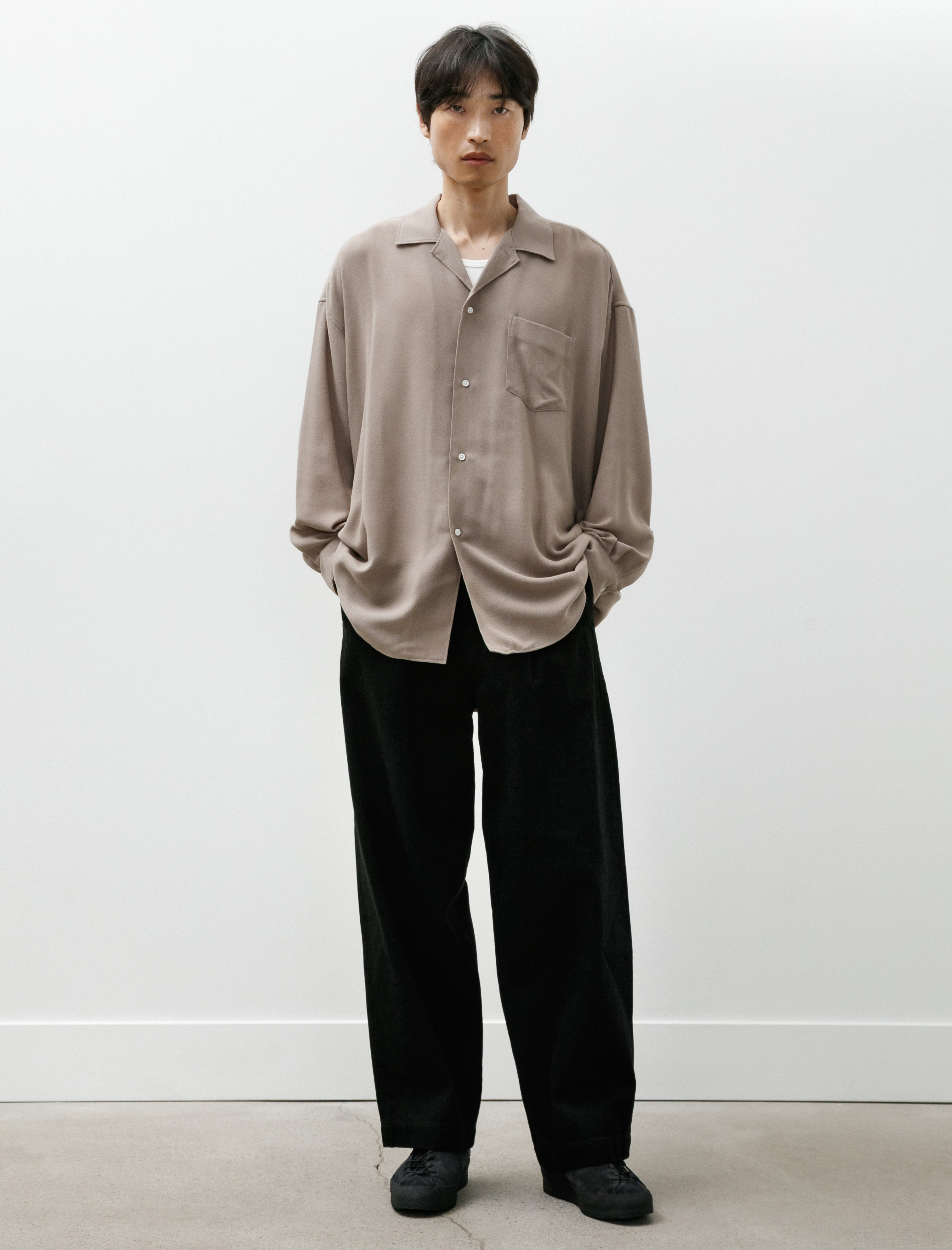 Graphpaper Viscose Viyella L/S Sleeping Shirt Taupe
