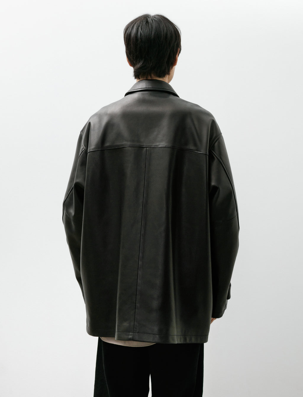Graphpaper Lamb Leather Car Coat Black – Neighbour