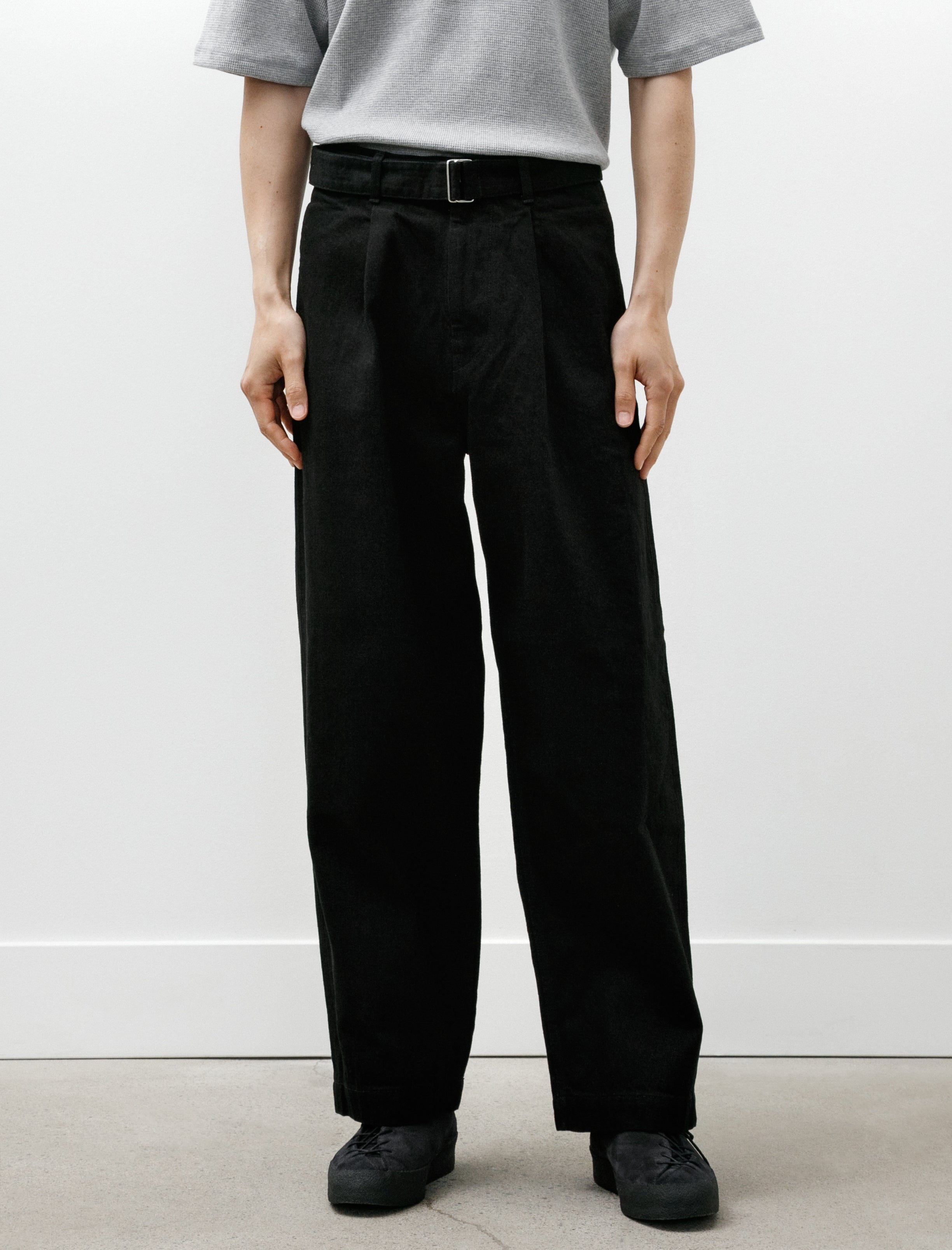 Graphpaper Selvage Denim Belted Pants Black Wash