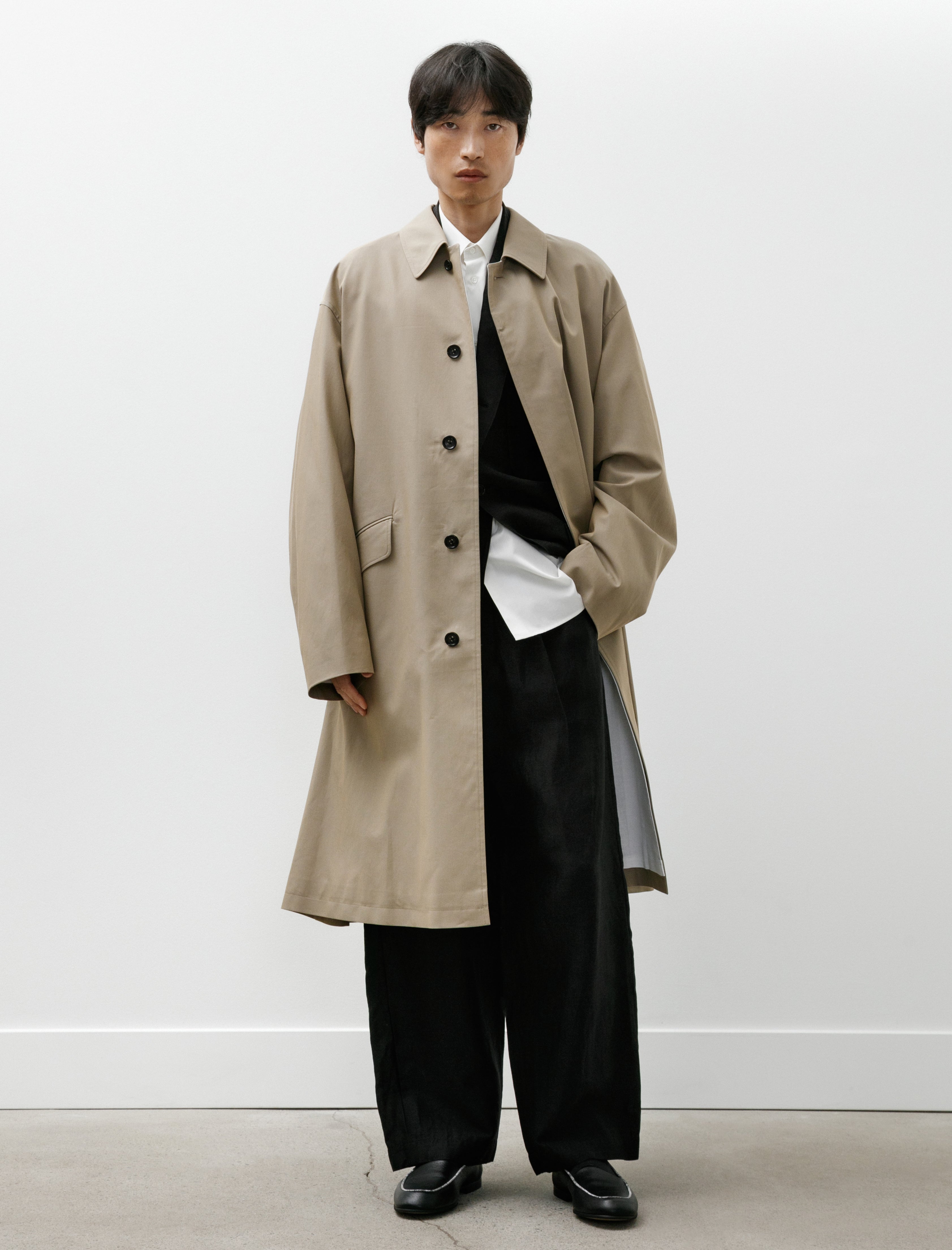 Graphpaper Voile Gabardine Railway Coat Beige